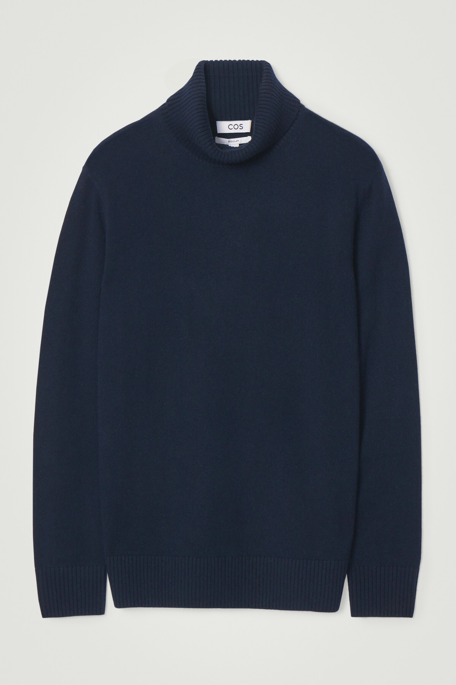 PULL À COL ROULÉ EN LAINE ET CACHEMIRE - BLEU MARINE - 2