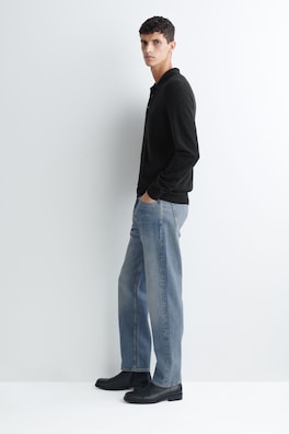 SEAMLESS PURE CASHMERE POLO SHIRT — BLACK 3