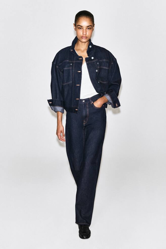 Chord jeans met rechte pijpen - INDIGO - 1
