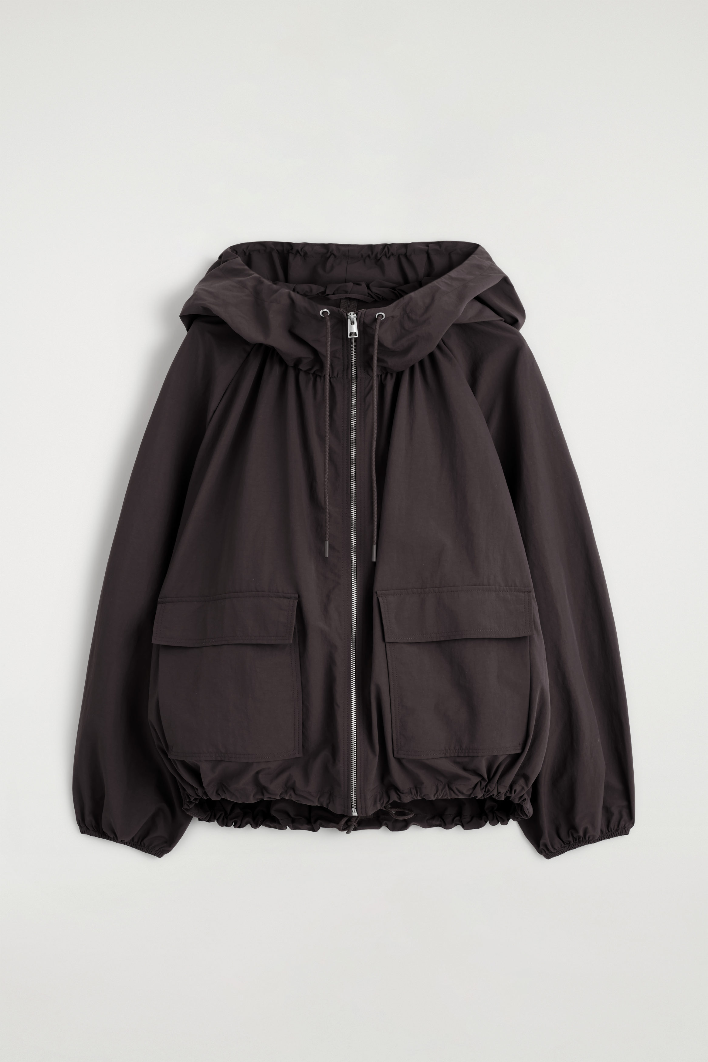 TECHNICAL HOODED PARKA JACKET - DARK BROWN | COS US