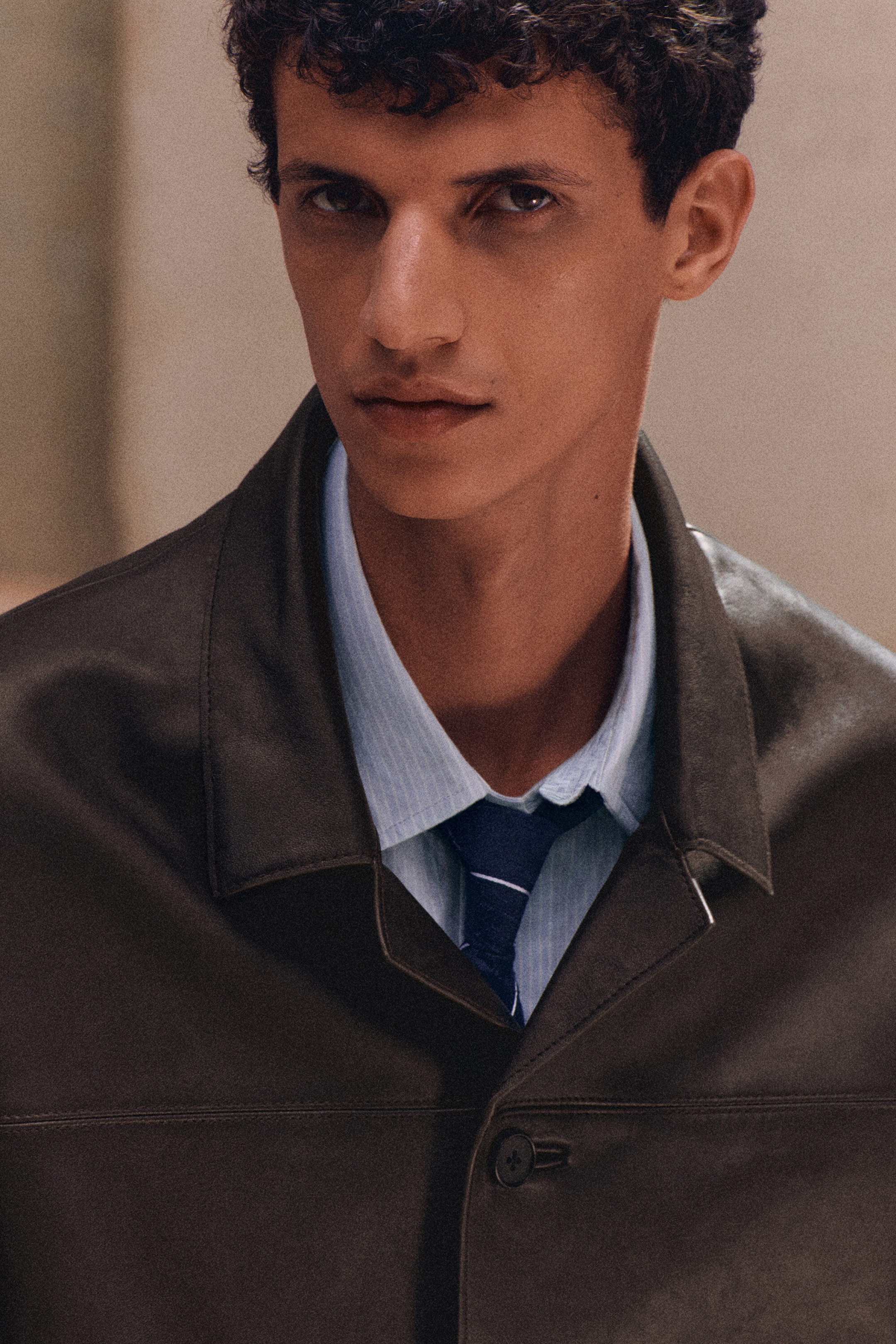 LEATHER BLAZER BOMBER JACKET