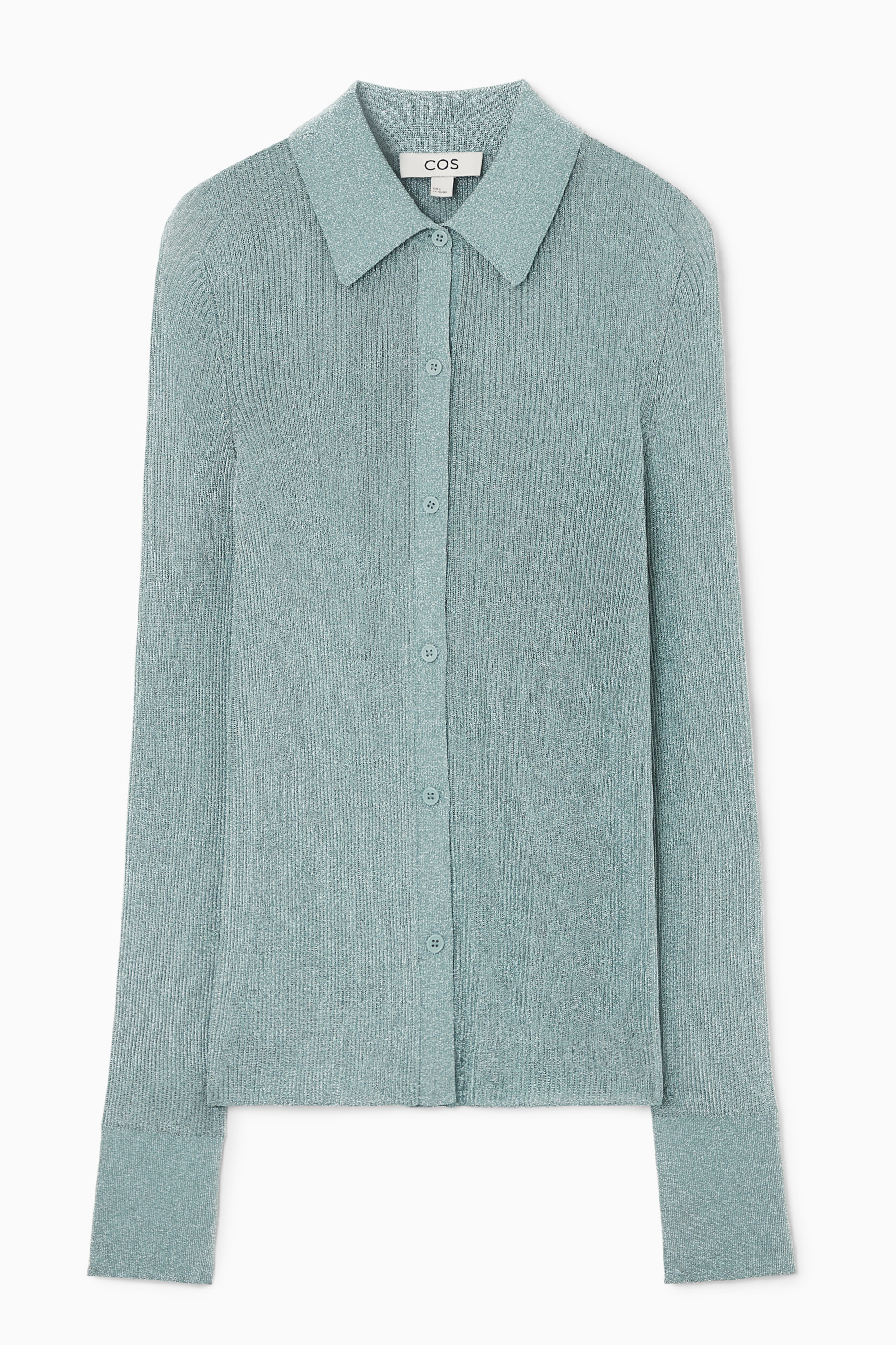 SPARKLY RIBBED-KNIT SHIRT - LIGHT BLUE | COS