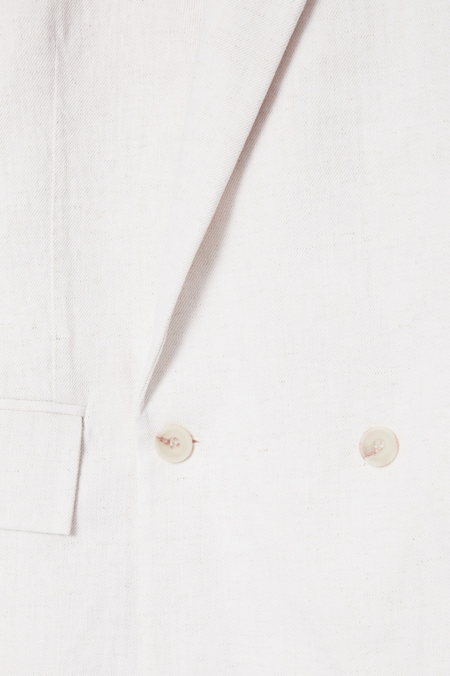 DOUBLE-BREASTED DENIM BLAZER - RELAXED - WHITE - 3