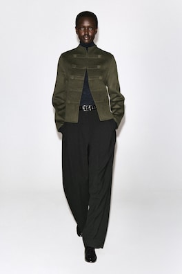 DOUBLE-FACED WOOL UNIFORM JACKET — KHAKI 1