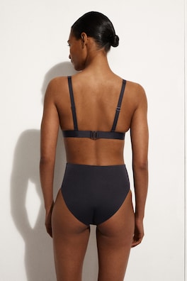 BONDED-SCUBA HIGH-WAISTED BIKINI BRIEFS — NAVY 3