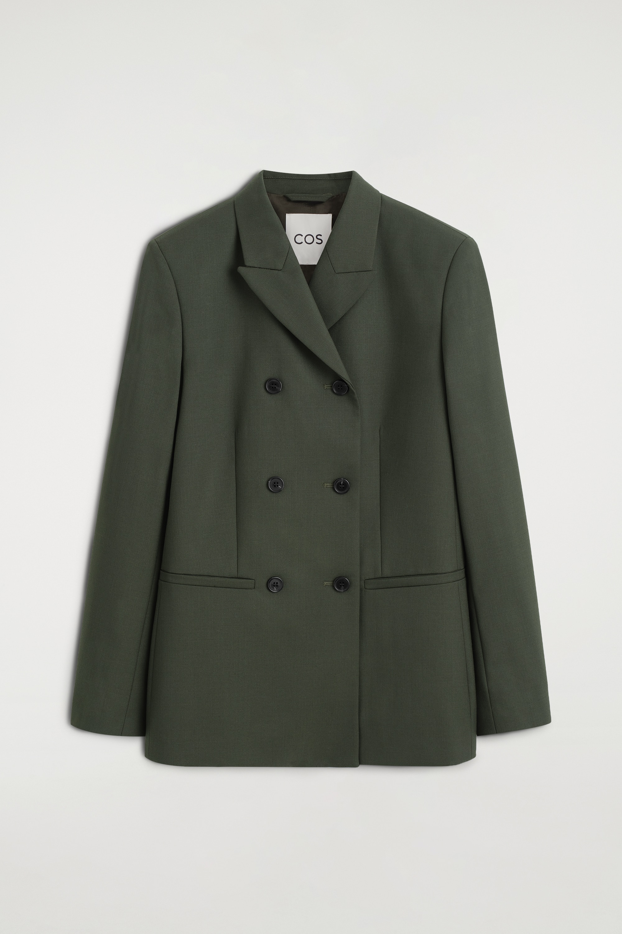 BLAZER CROISÉ EN LAINE MÉLANGÉE - KAKI