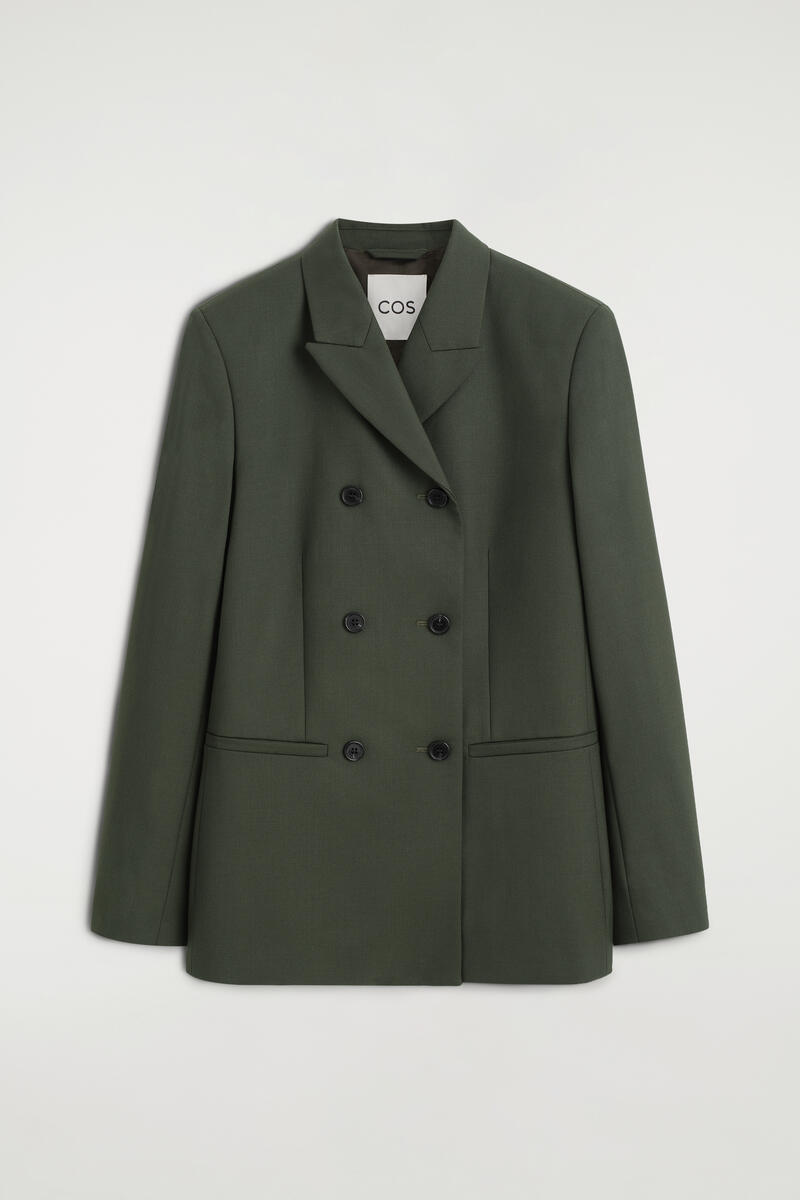 Wool-Blend Double-Breasted Blazer