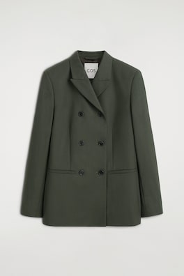 WOOL-BLEND DOUBLE-BREASTED BLAZER — KHAKI 11