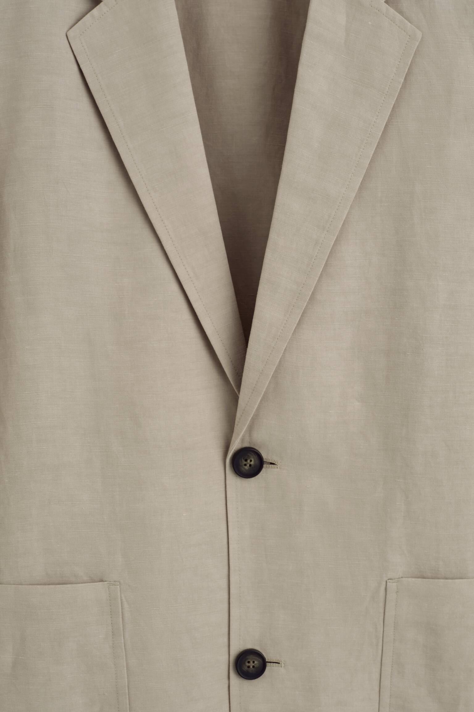 Ongevoerd blazer van linnenmix - buinbeige - 4