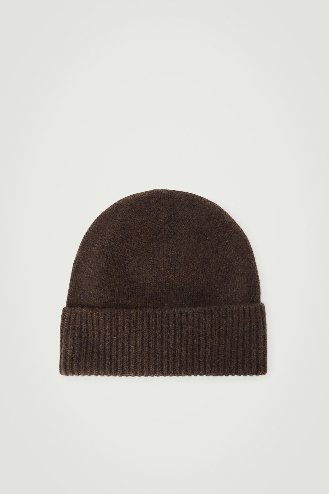 PURE CASHMERE BEANIE — DARK BROWN