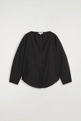 SCULPTED BOAT-NECK BLOUSE — BLACK 8