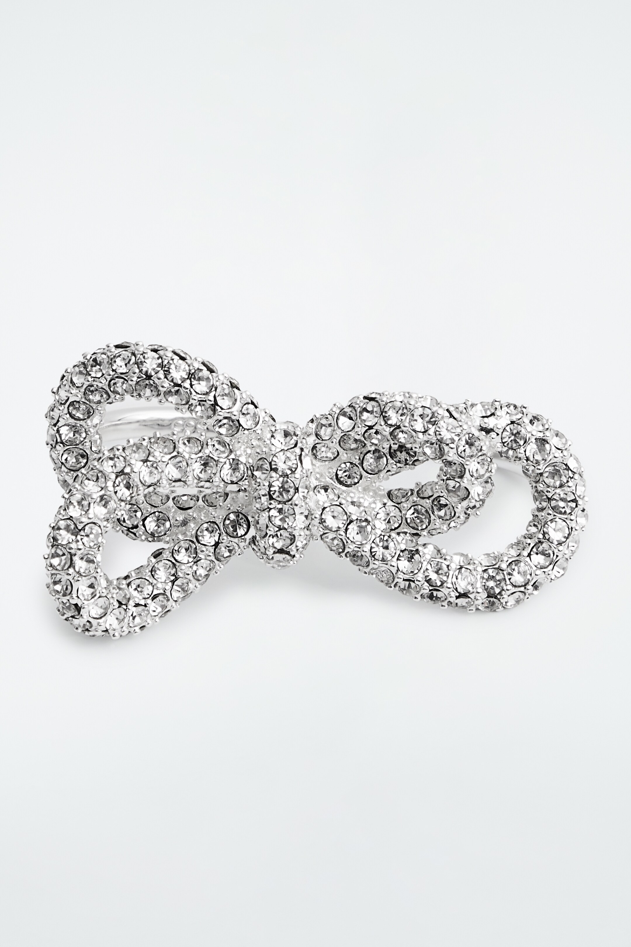 Agrandir l'image: BAGUE DOUBLE NŒUD À STRASS - ARGENTÉ - FEMME | H&M CH 2