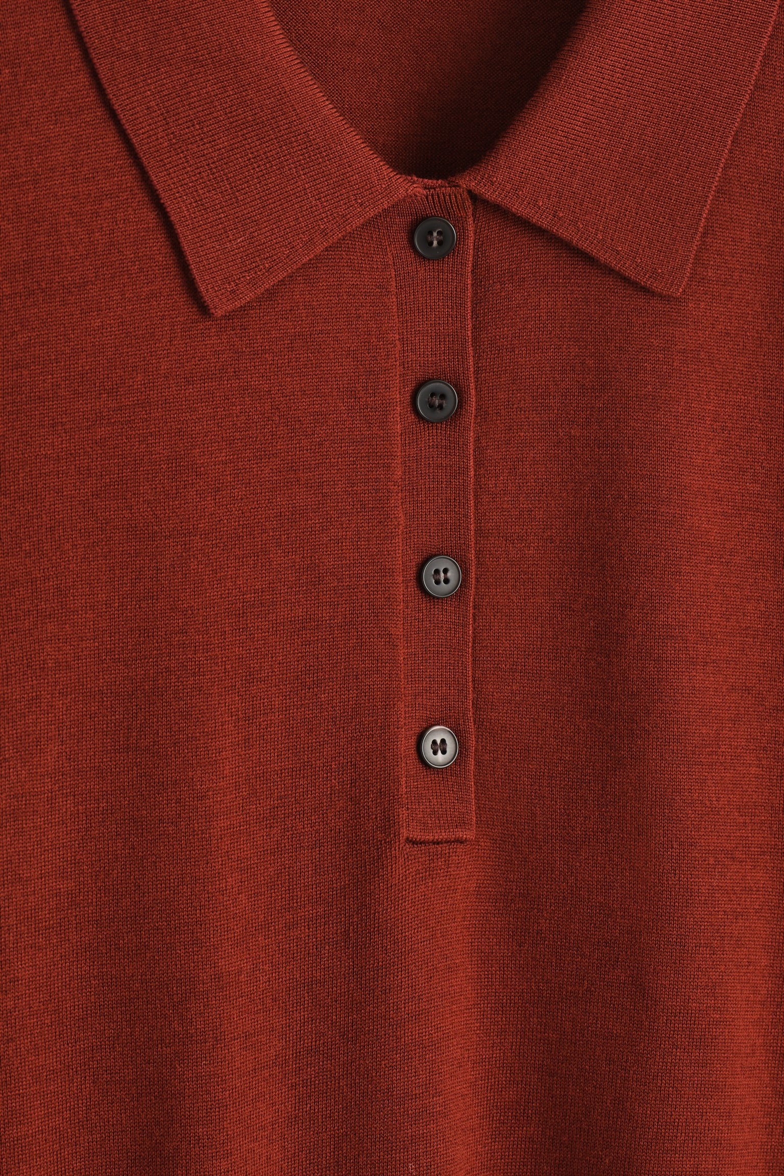 PULL POLO EN LAINE MÉRINOS - ROUILLE/GRIS CHINÉ/NOIR - 7