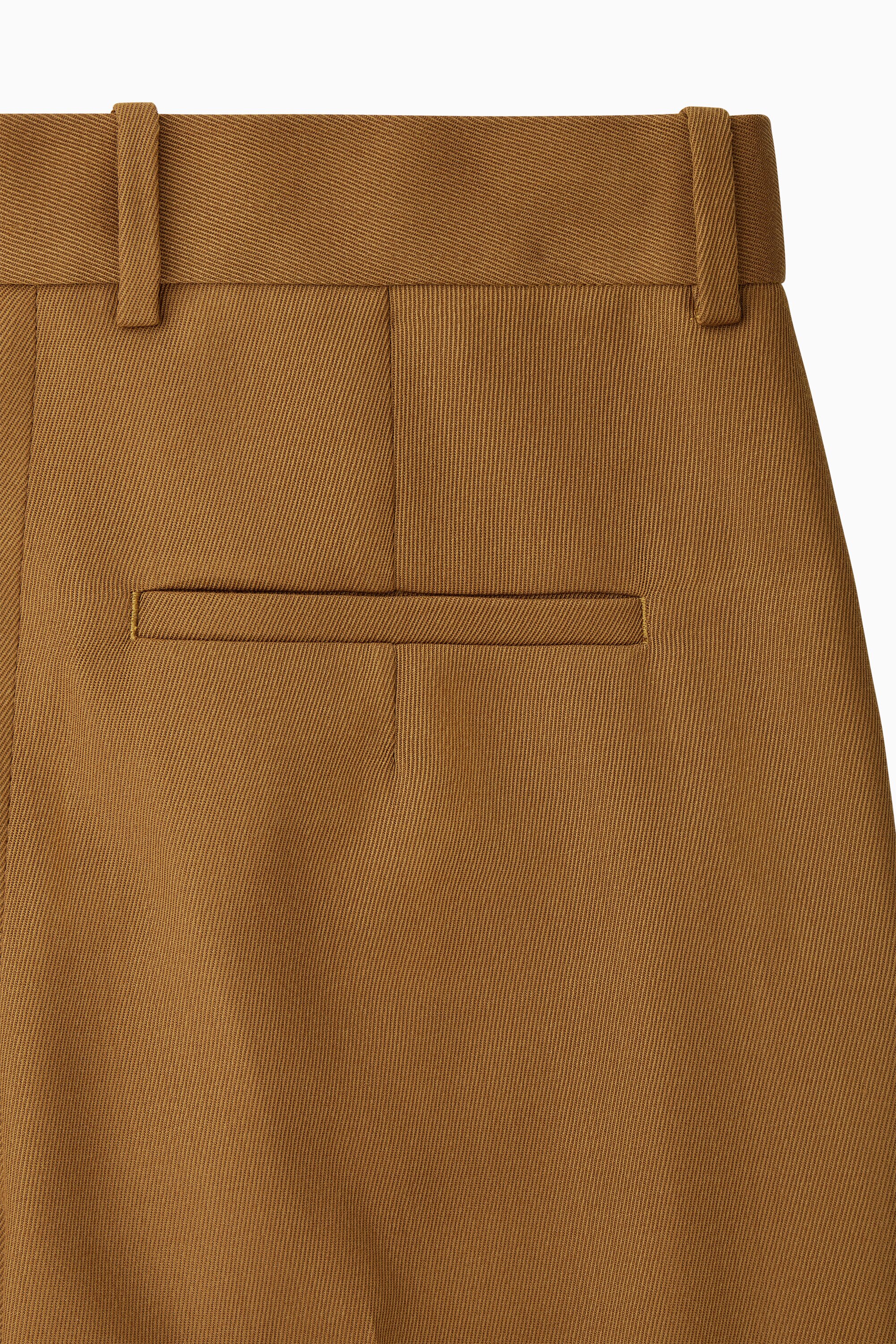 REGULAR FLARED WOOL TROUSERS - BROWN | COS