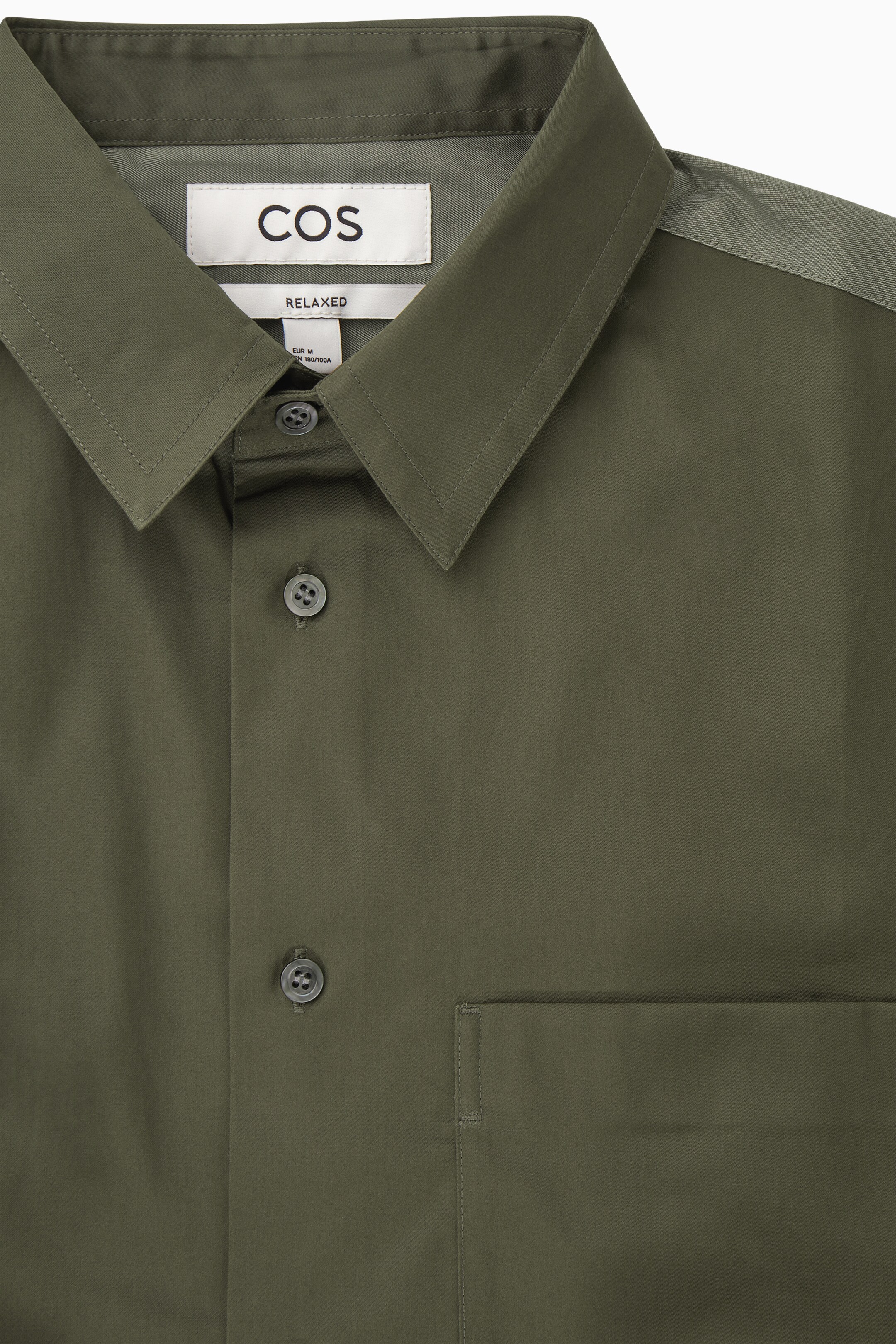 Ingrandisci l'immagine: RELAXED COLOUR-BLOCK COTTON SHIRT - KHAKI / GREEN - UOMO | H&M CH 2