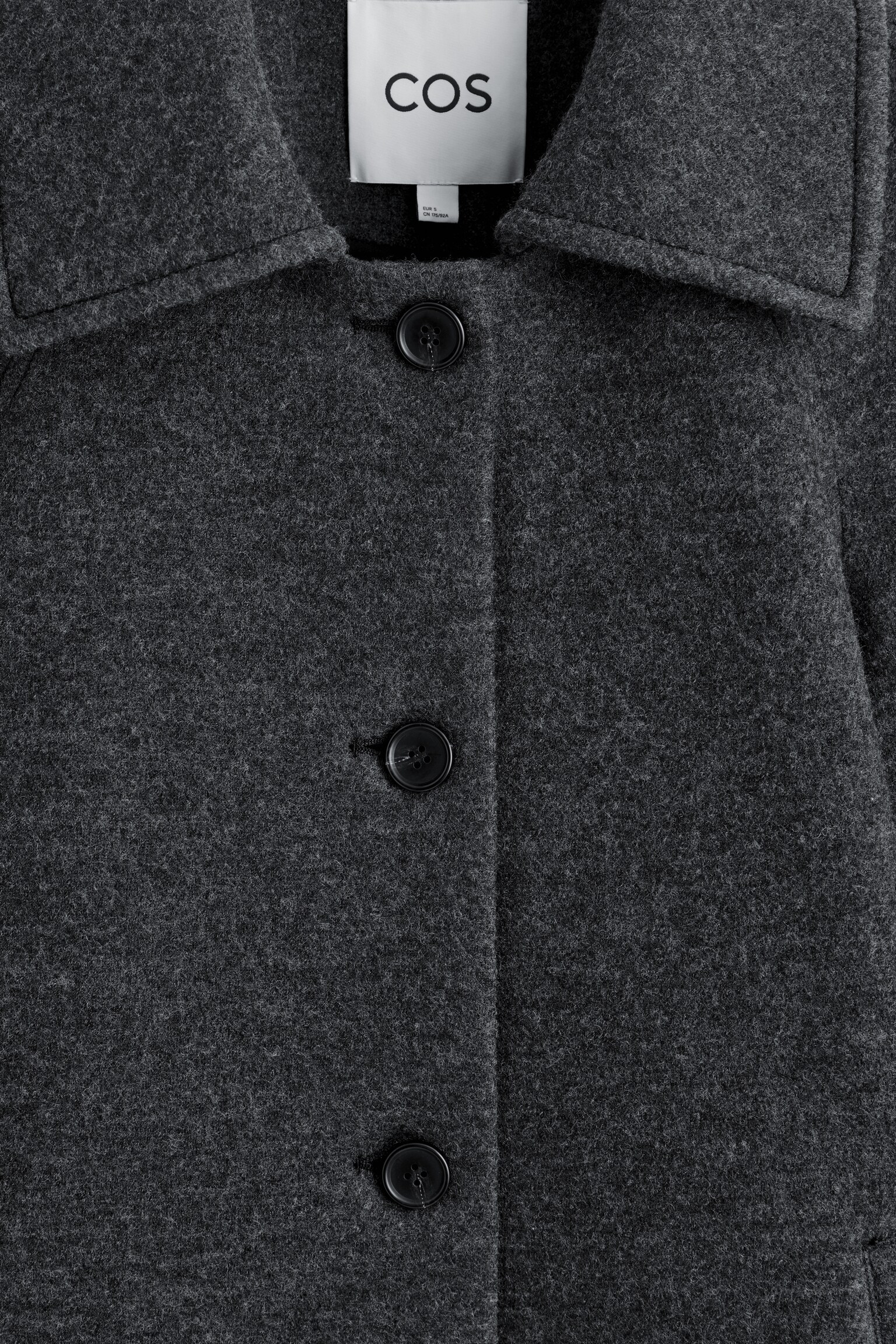 SCULPTED WOOL-BLEND COAT - DARK-GREY MÉLANGE - 5