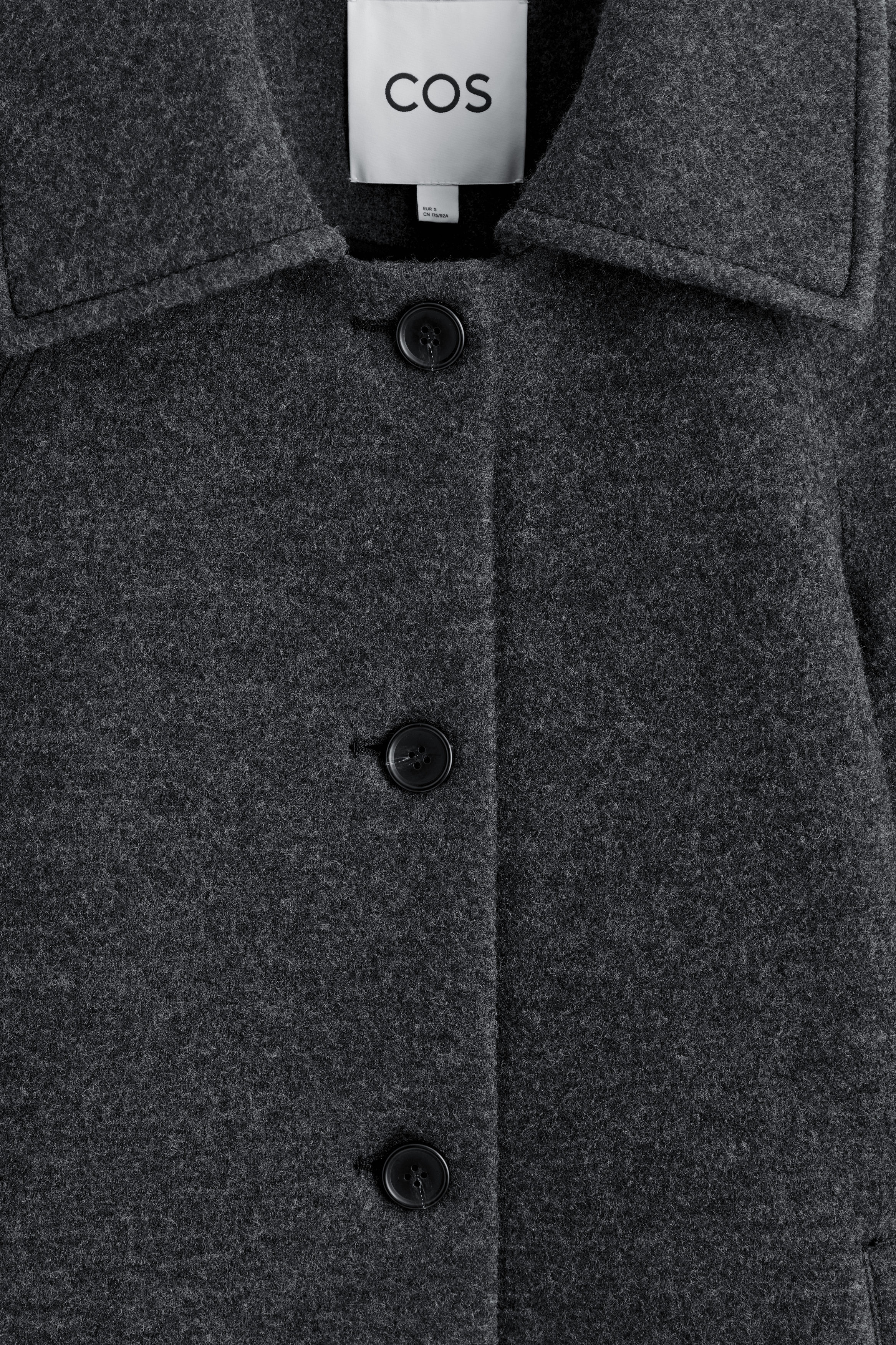 SCULPTED WOOL COAT - DARK-GRAY MÉLANGE | COS US