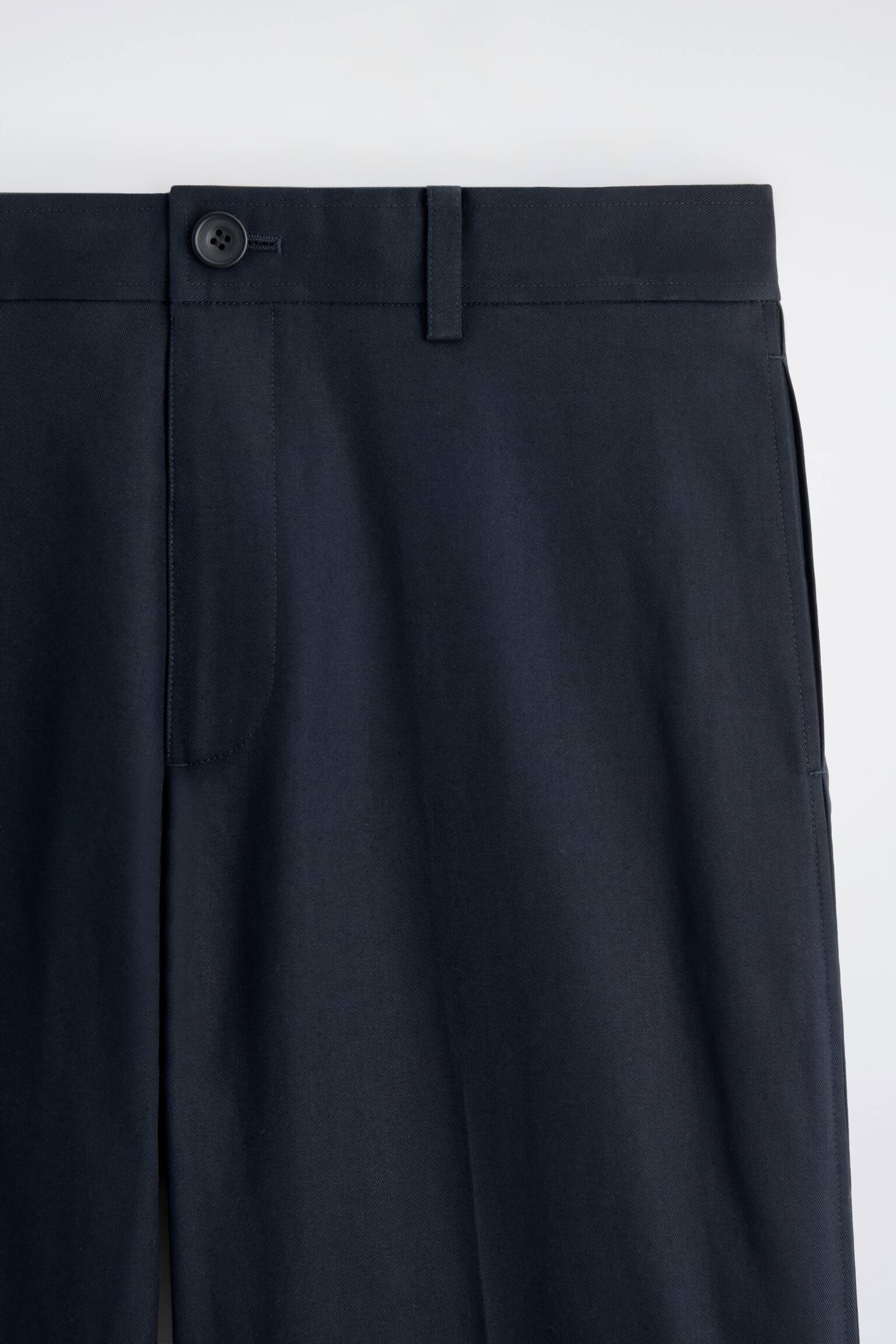 COTTON-LINEN RELAXED-FIT STRAIGHT-LEG TROUSERS - NAVY - 8
