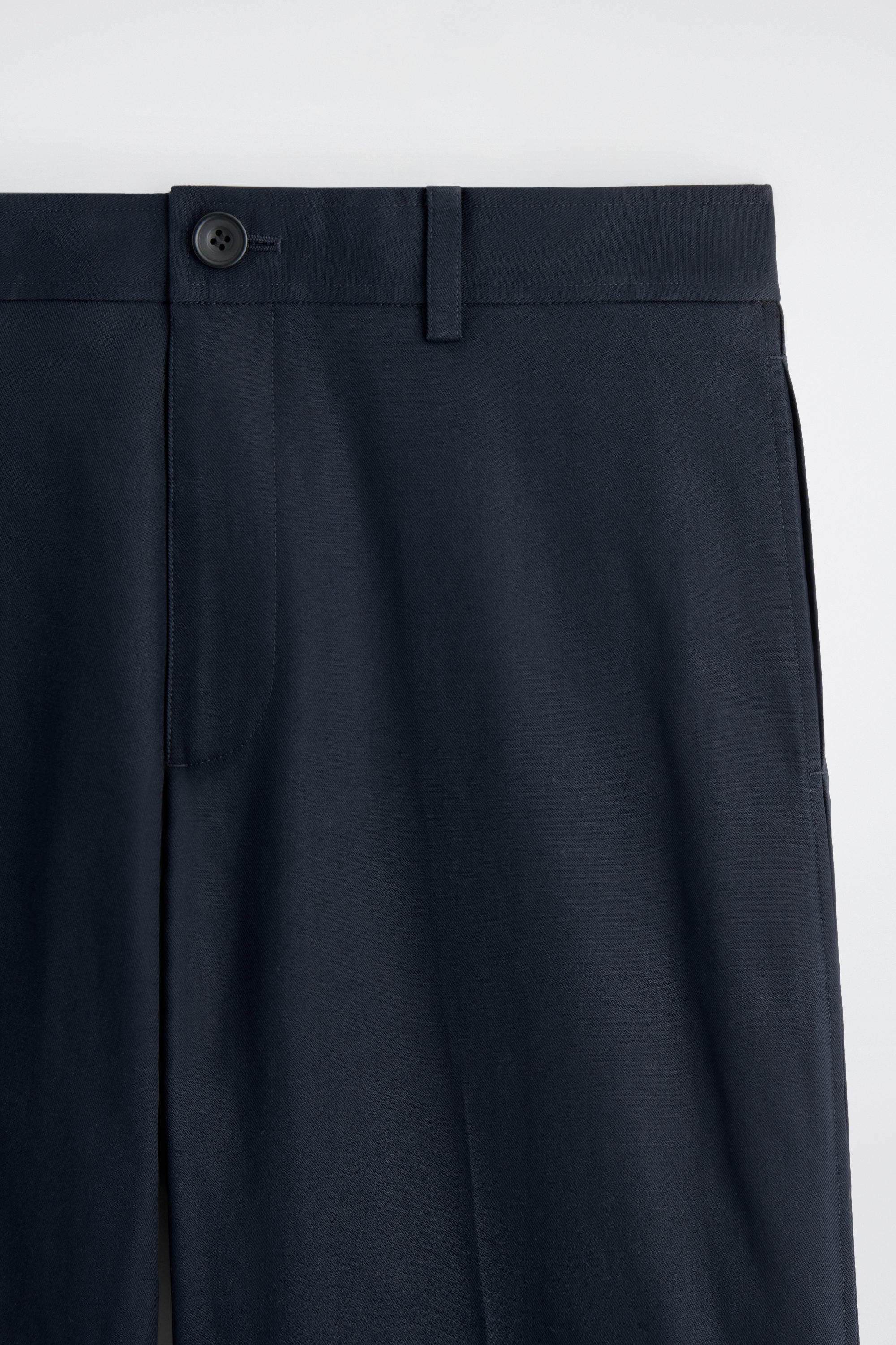 COTTON-LINEN RELAXED-FIT STRAIGHT-LEG TROUSERS - NAVY | COS NL