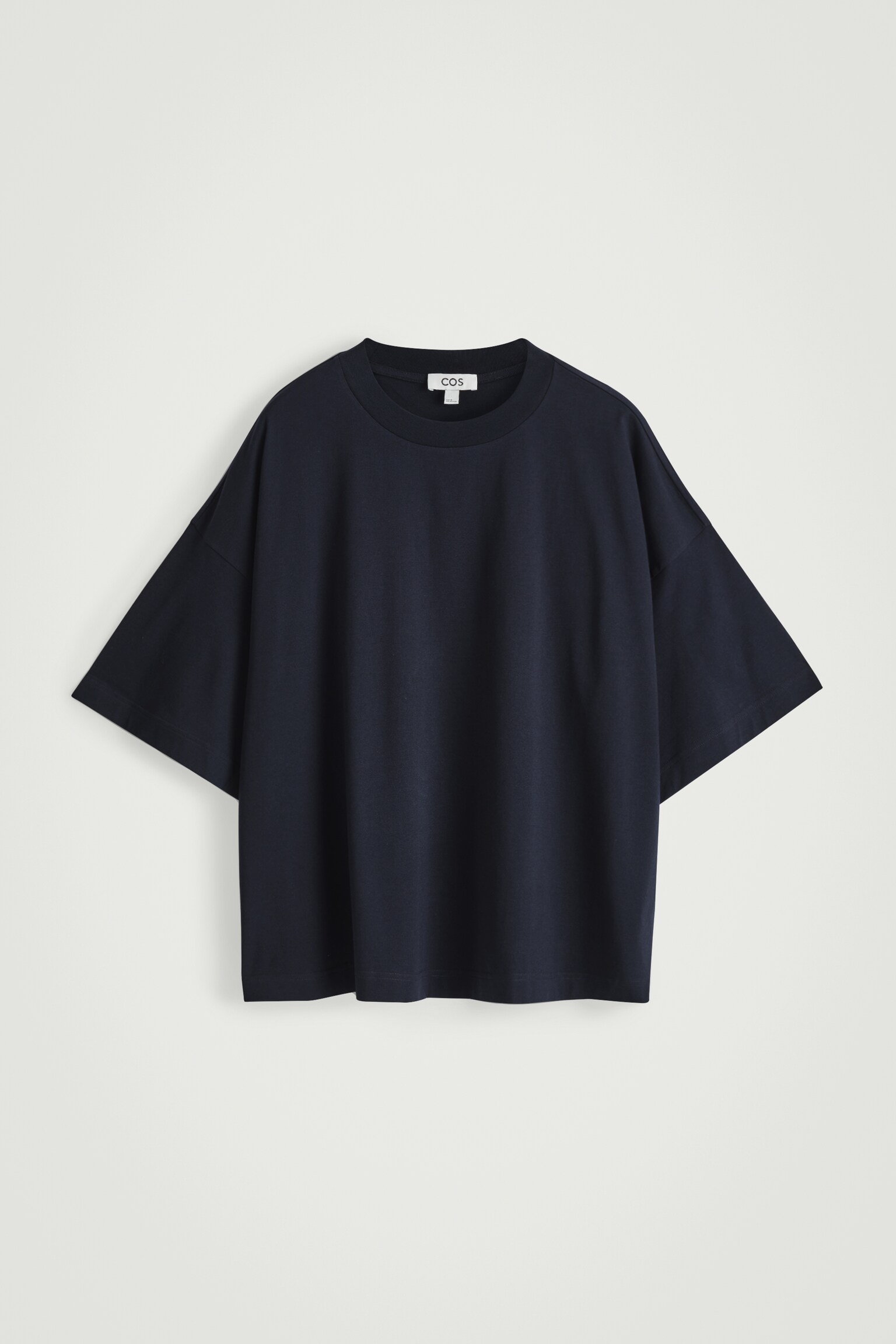 T-SHIRT OVERSIZE EXTRA-LARGE EN COTON - BLEU MARINE/BLANC - 2