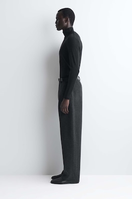 SLIM WOOL-JERSEY ROLLNECK TOP — BLACK 3