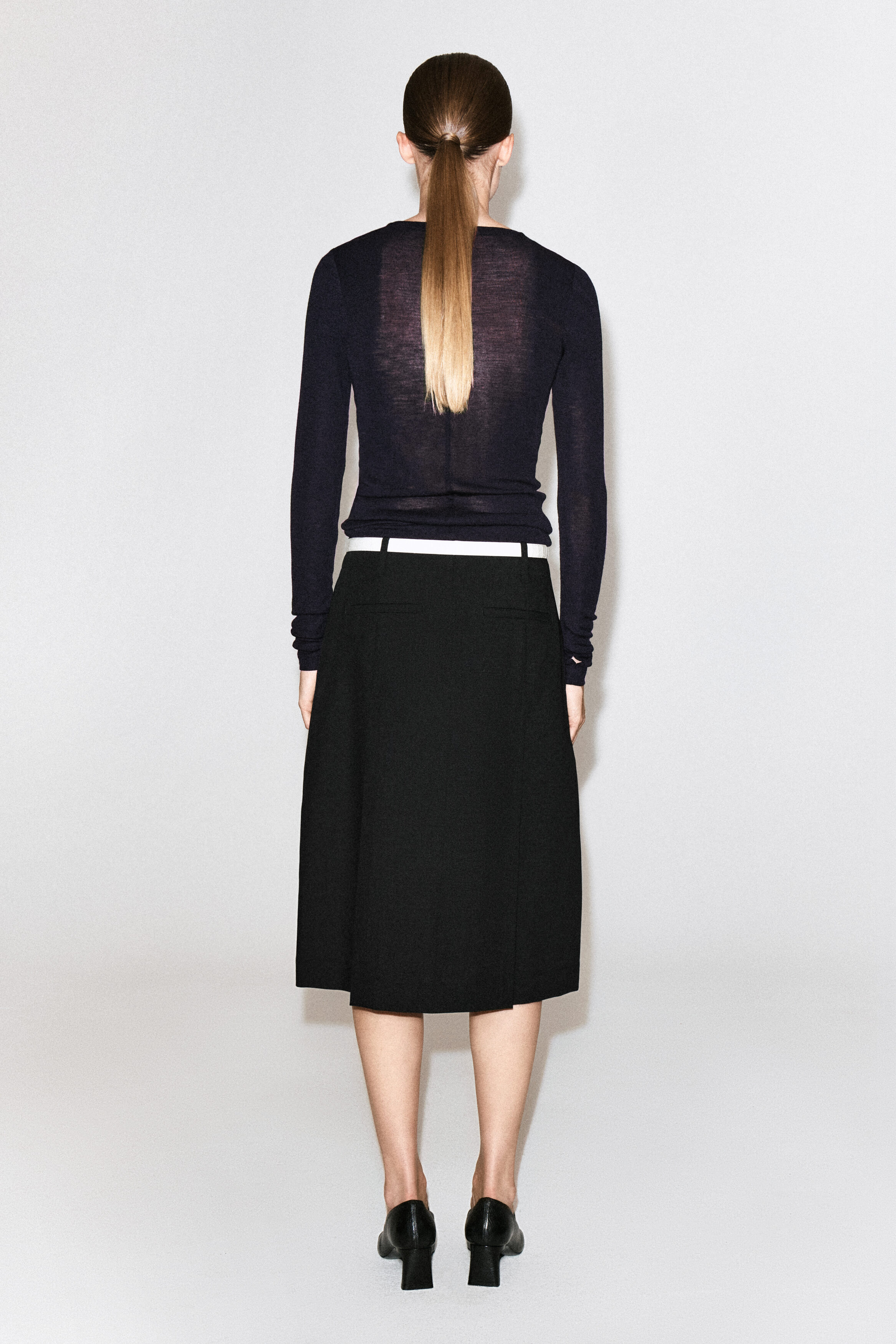BOX-PLEAT WOOL MIDI SKIRT thumbnail 4