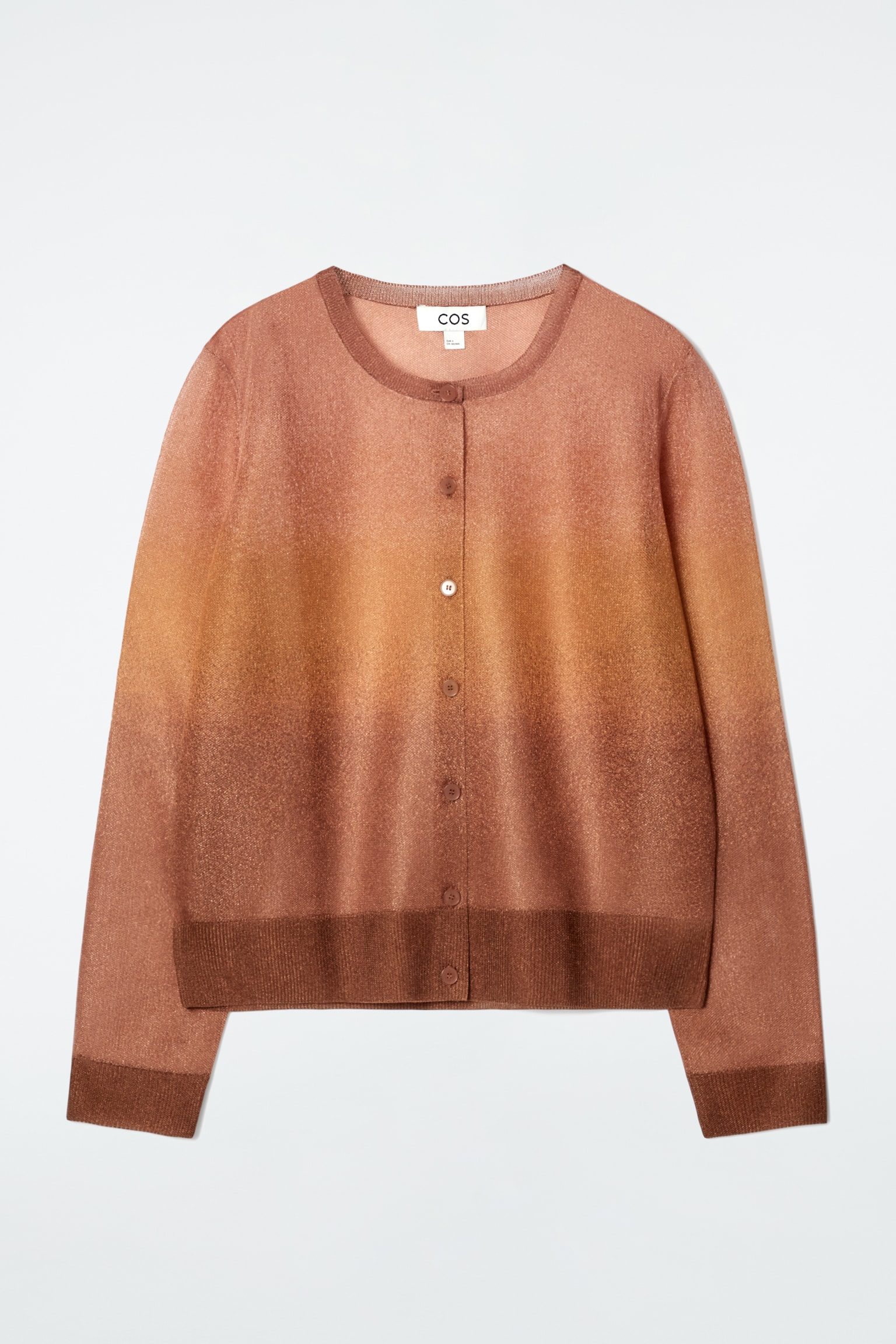 SHEER FINE-KNIT CARDIGAN - BROWN - 2
