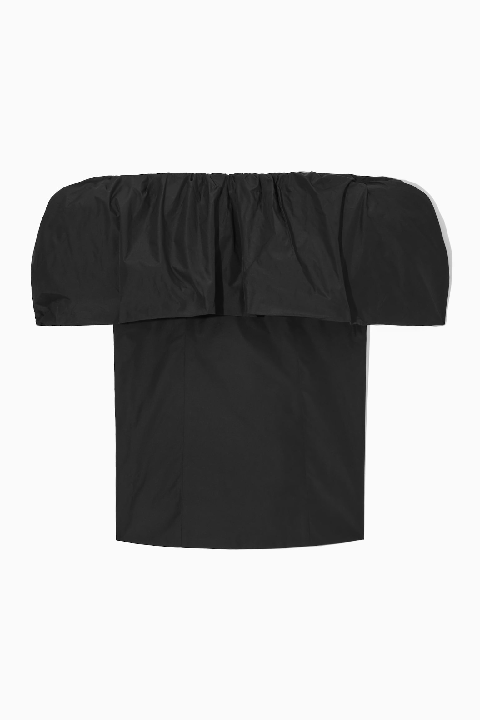 VOLUMINOUS OFF-THE-SHOULDER TOP - BLACK/BRIGHT ORANGE