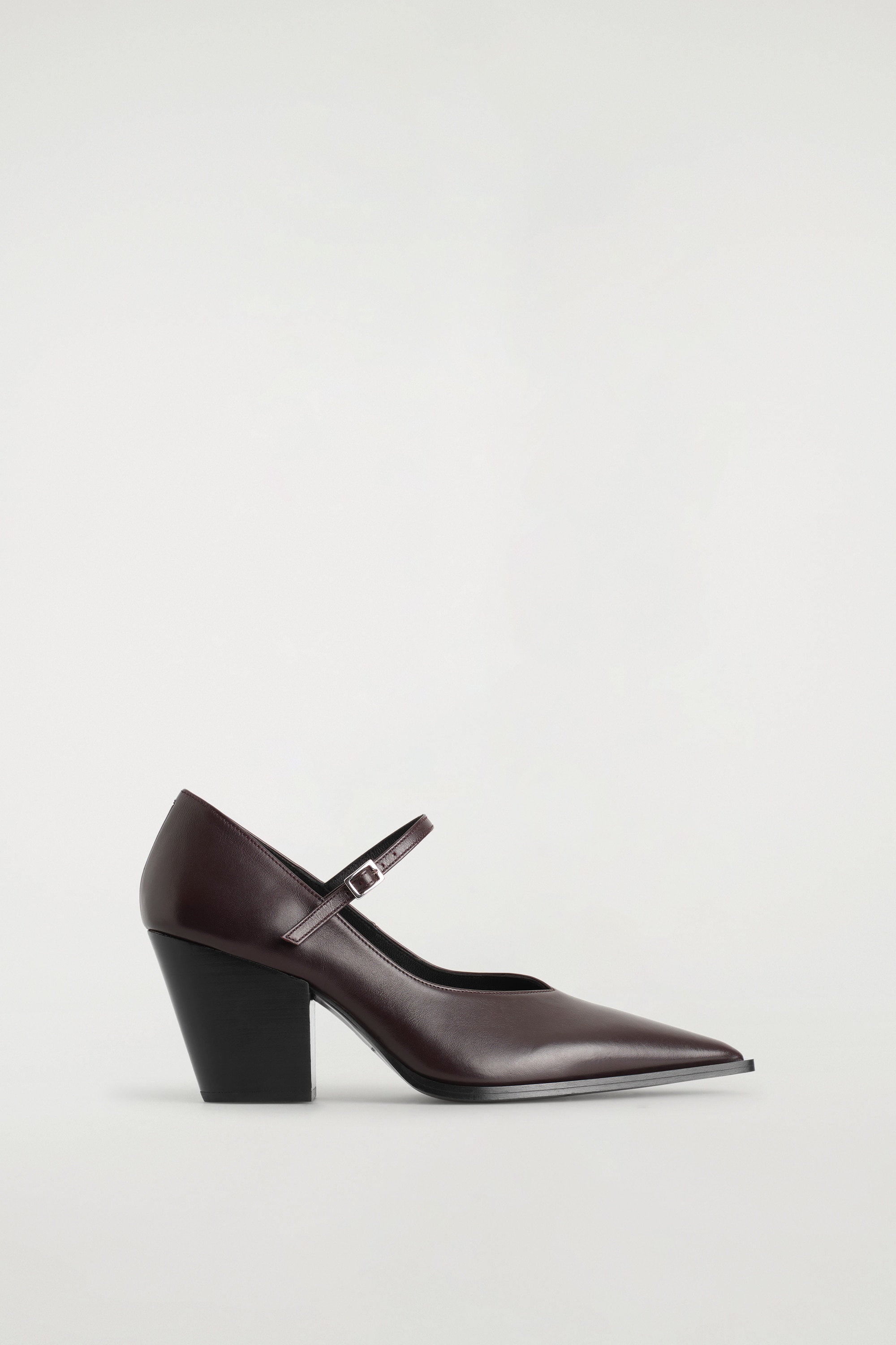 MARY JANES AUS LEDER MIT ABSATZ - DARK BROWN/SCHWARZ