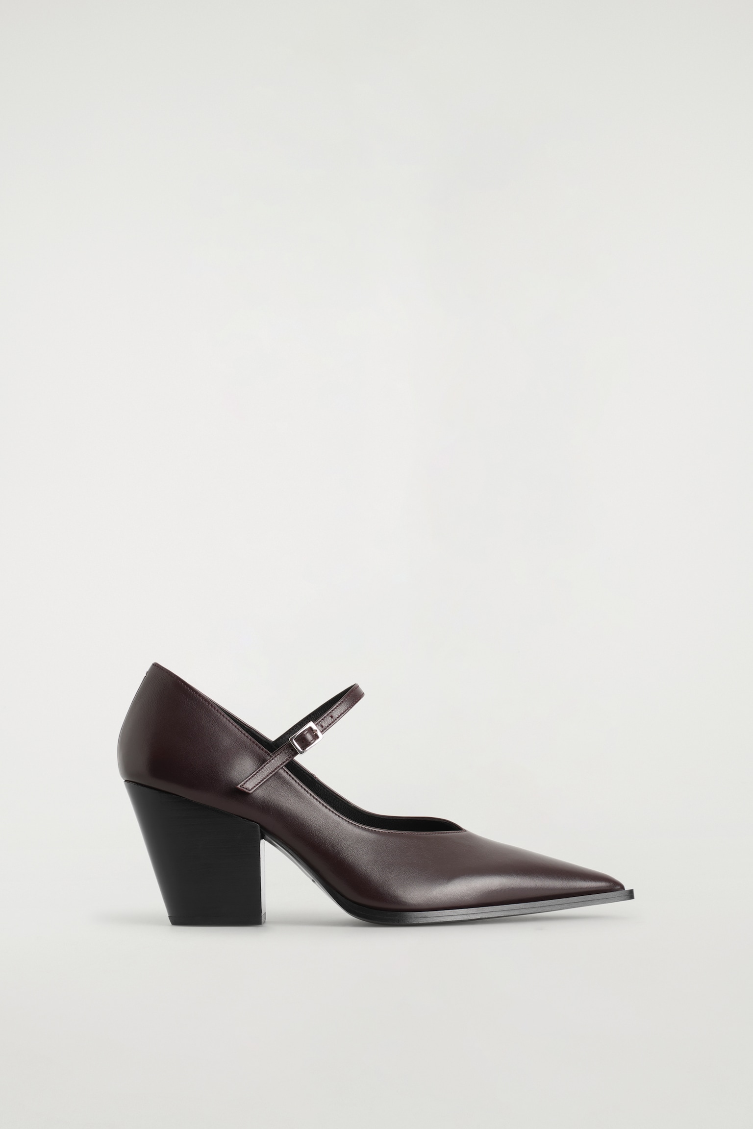 BABIES À TALON EN CUIR - DARK BROWN/NOIR
