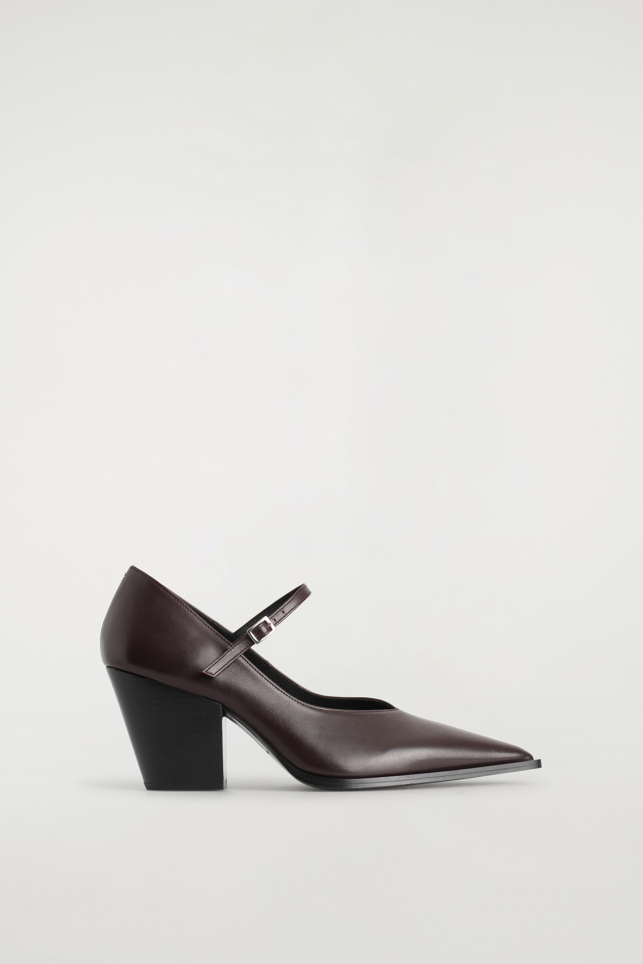 LEATHER HEELED MARY JANE SHOES