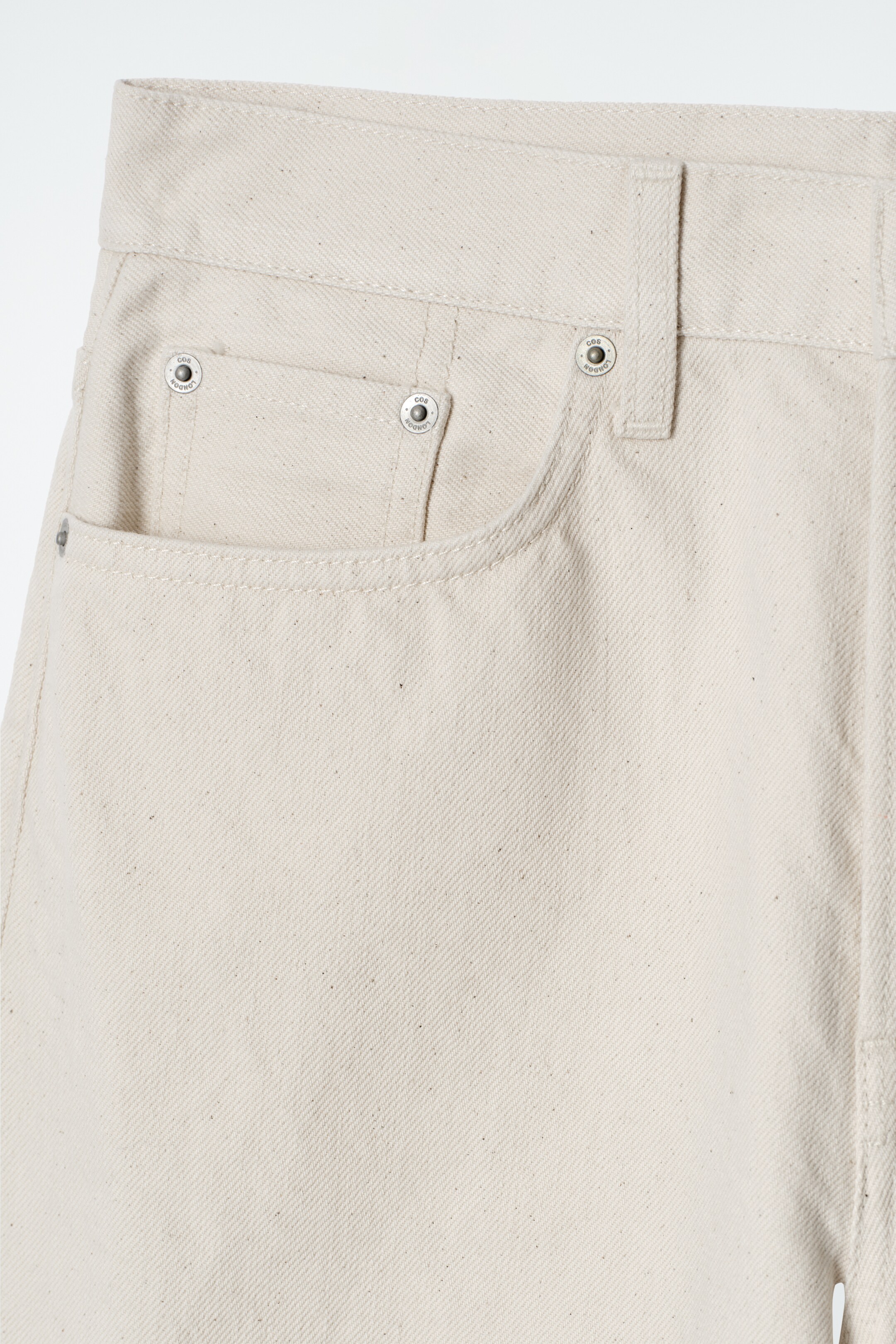 Zobrazit větší obrázek: DŽÍNY FACADE S OHRNOVACÍM LEMEM A PŘÍMÝM STŘIHEM - ECRU - ŽENY | H&M CZ 7