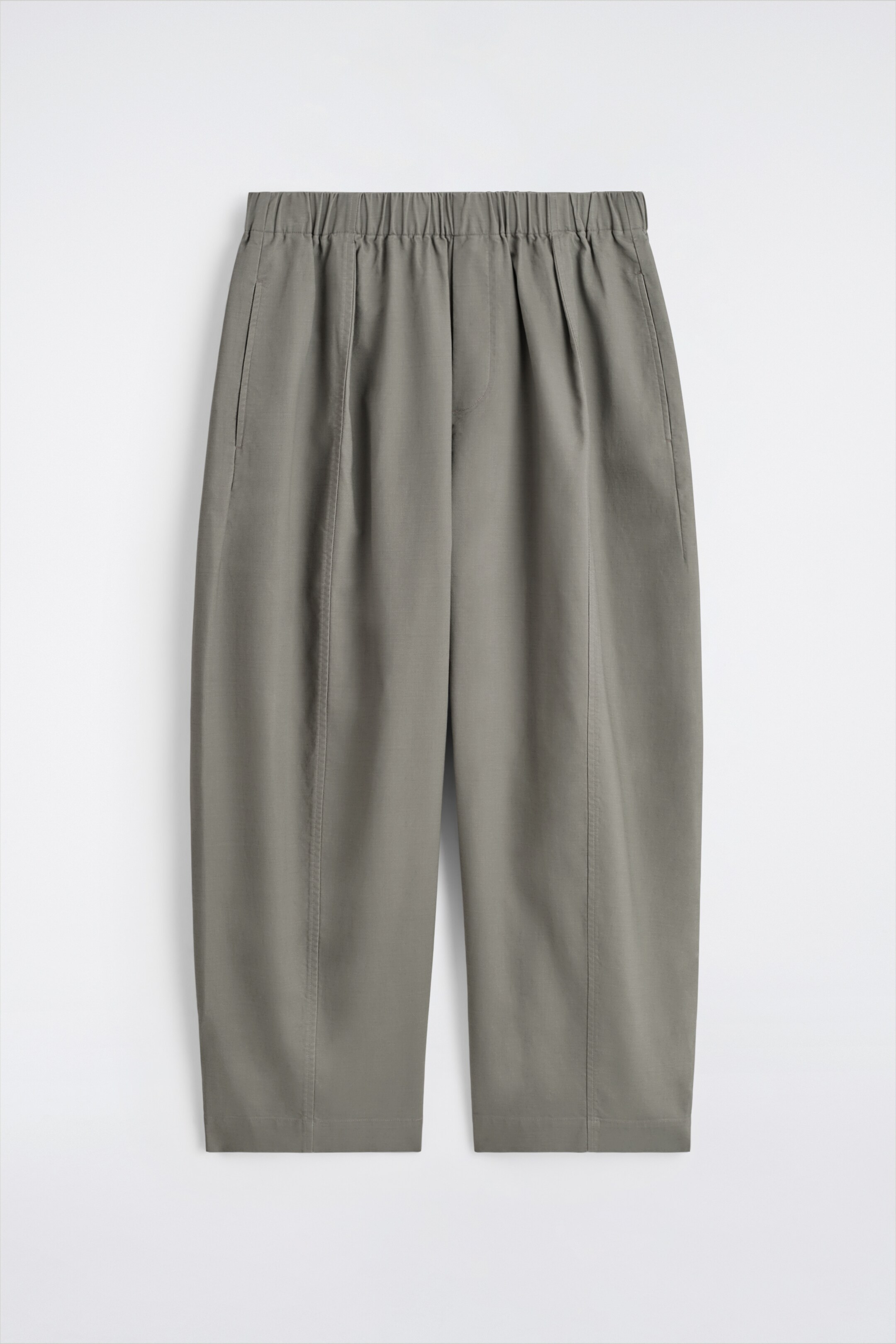 View larger image: COTTON CROPPED BARREL-LEG TROUSERS - GREY - Men | H&M GB 6