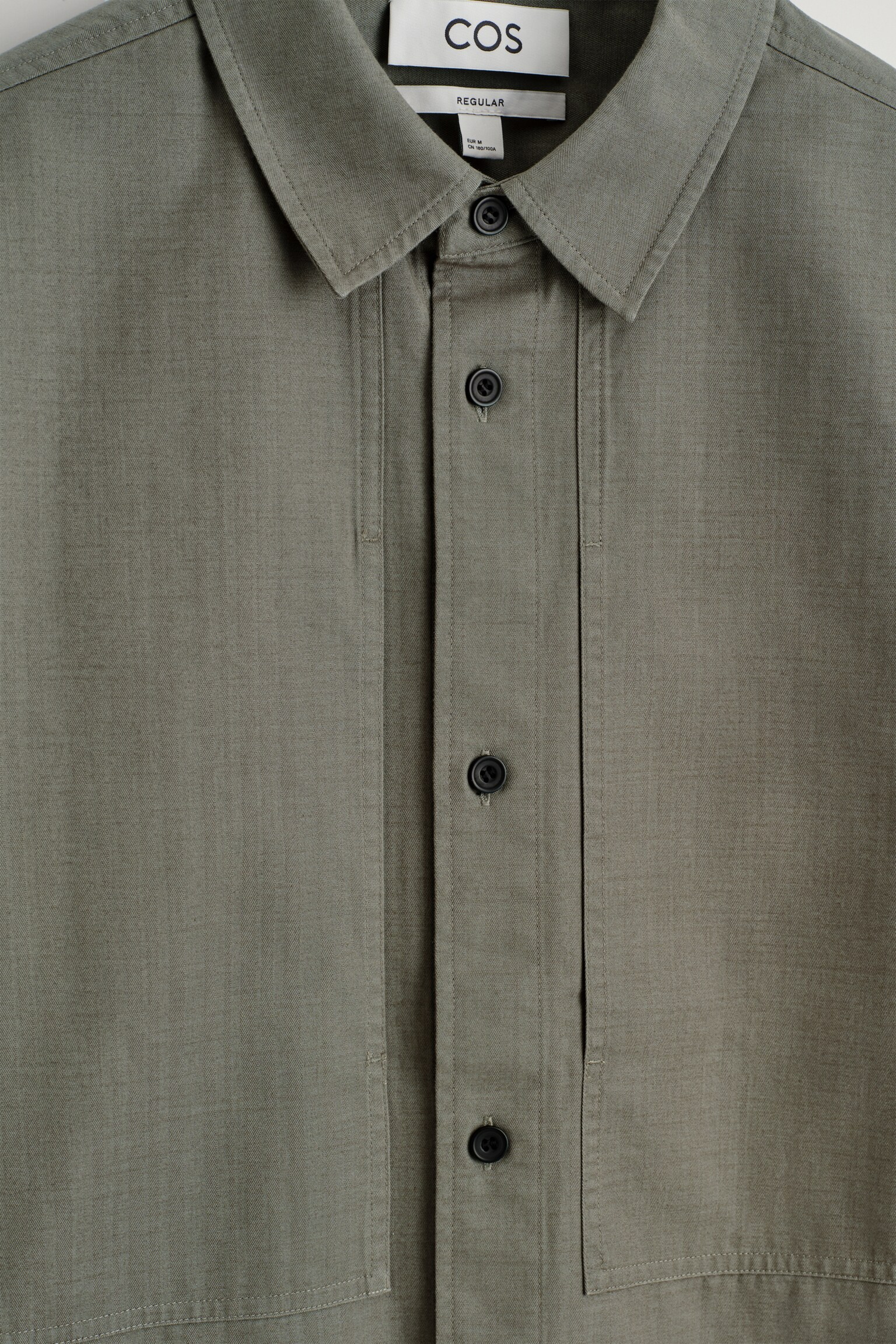 POCKET-DETAIL COTTON SHIRT - DARK KHAKI/DARK BROWN - 2