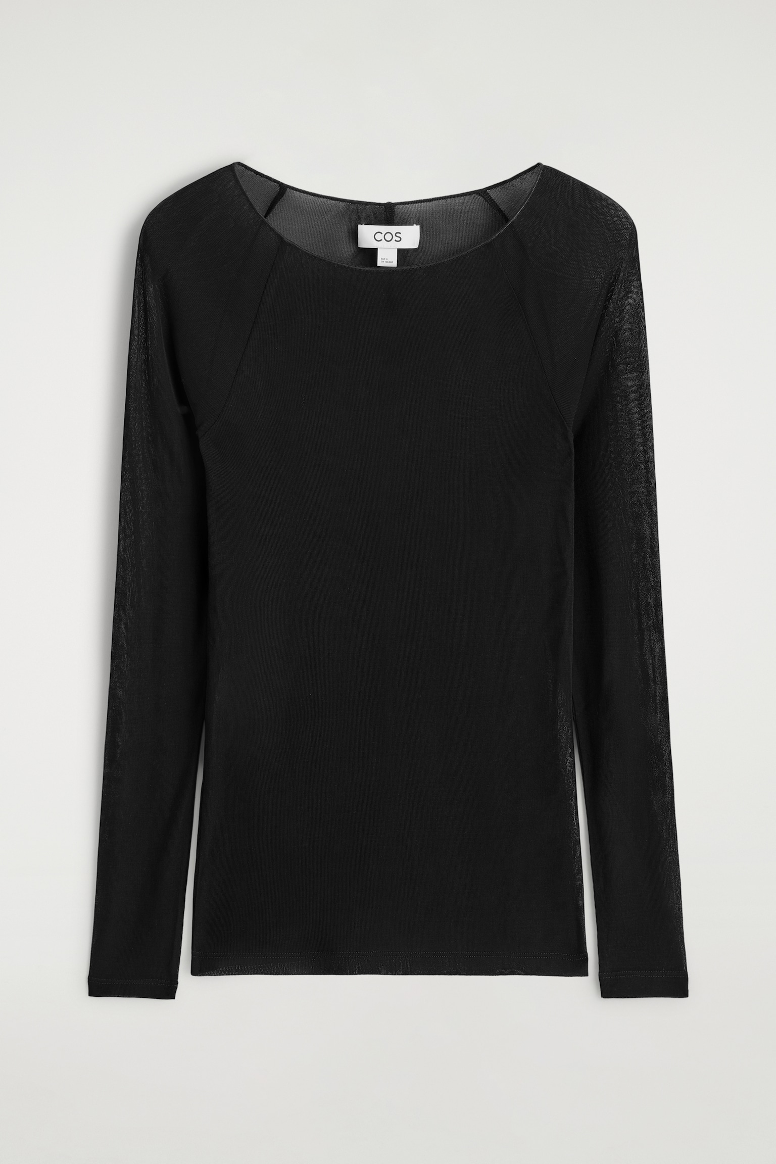 SILK LONG-SLEEVED TOP - BLACK/CREAM - 2