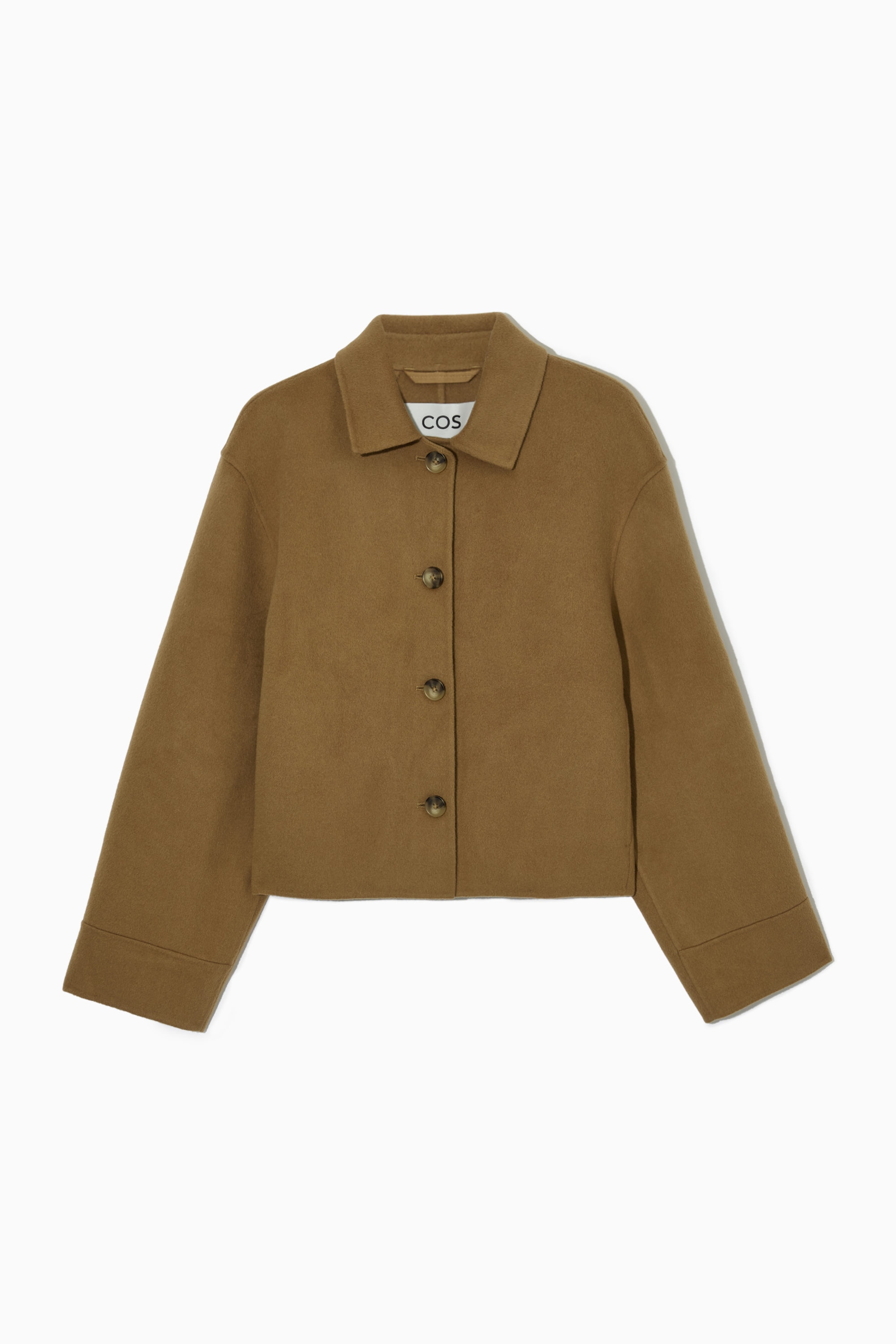BOXY DOUBLE-FACED WOOL JACKET - BROWN | COS
