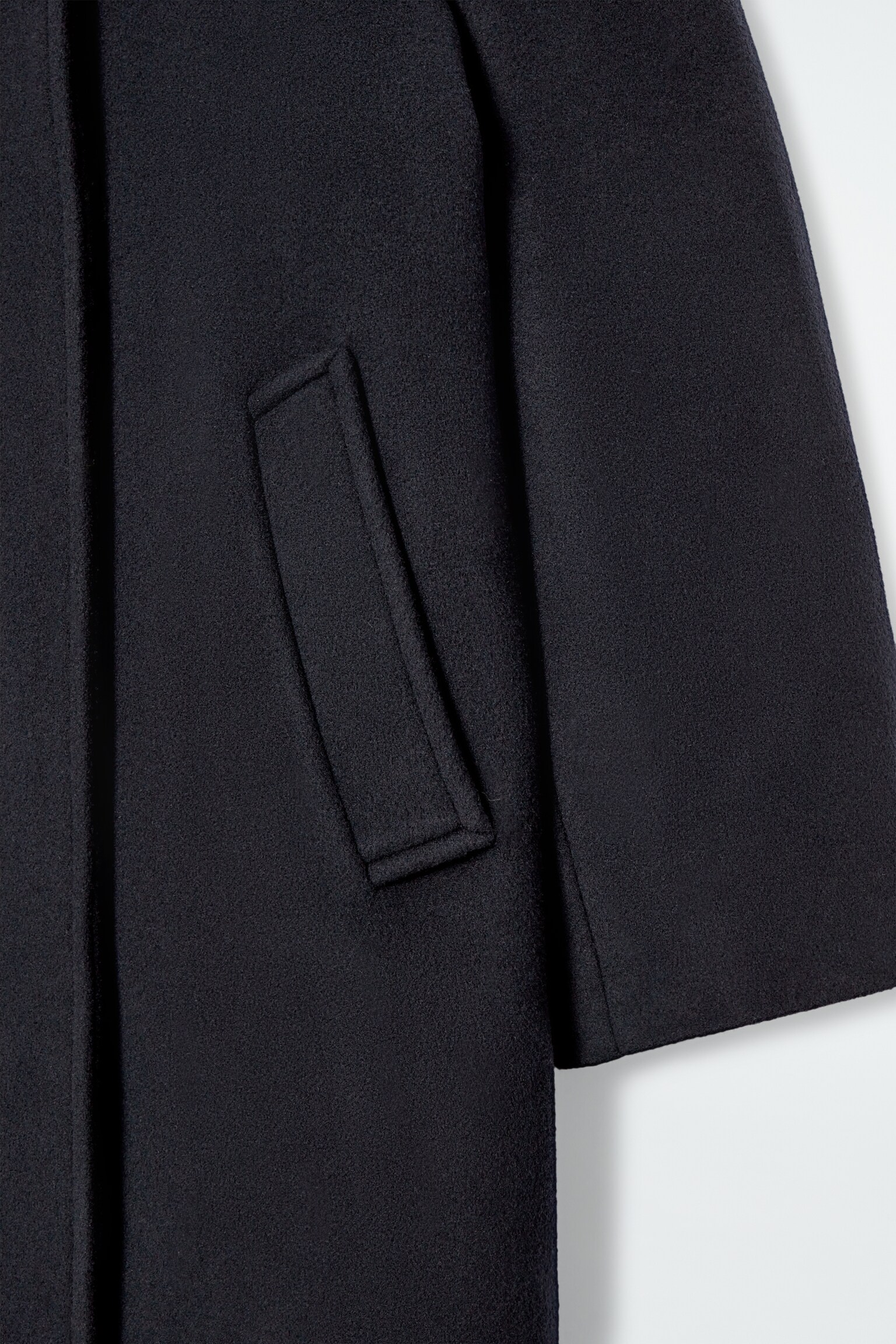 OVERSIZED SINGLE-BREASTED WOOL COAT - NAVY - 2