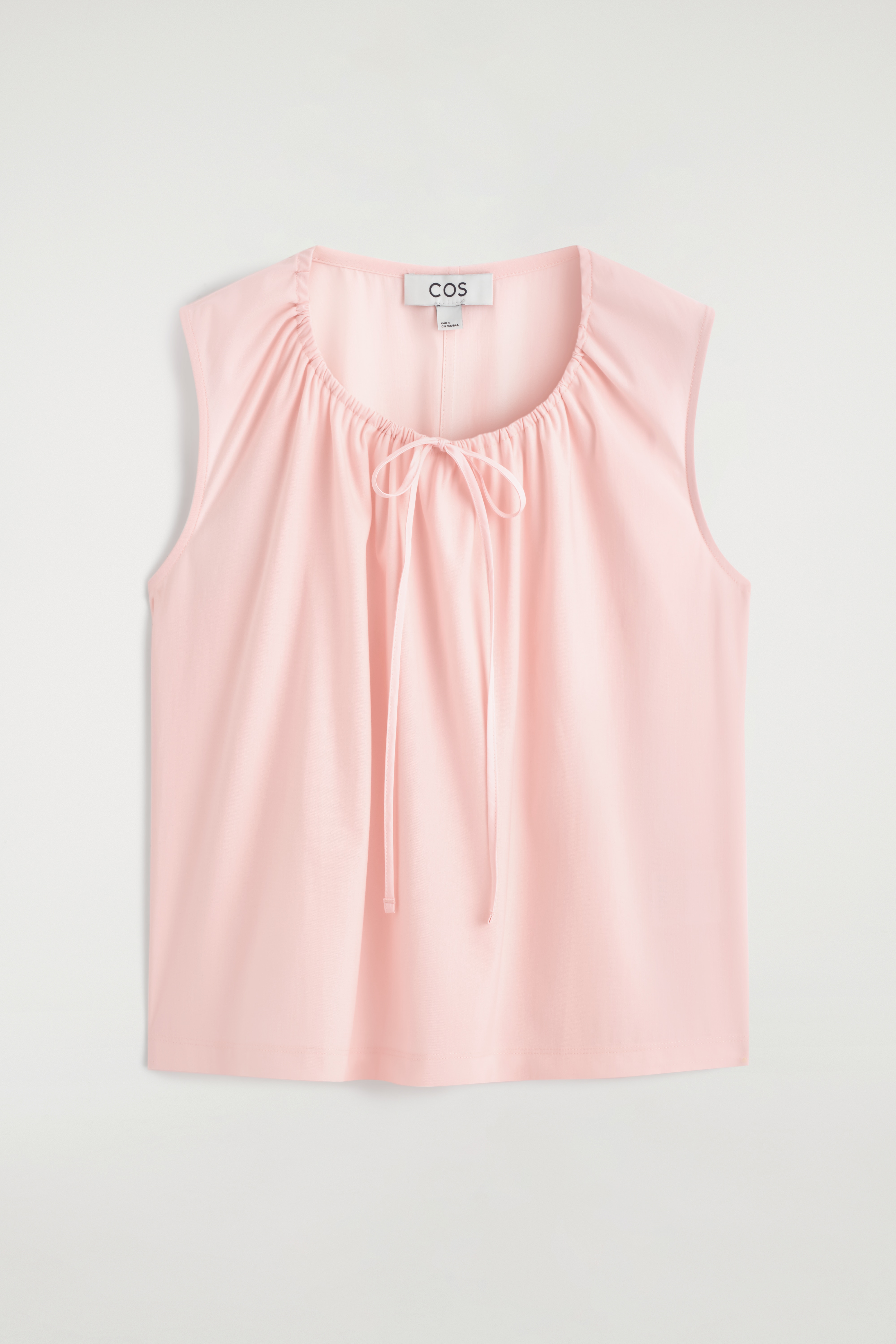 TANKTOP AUS JERSEY MIT RAFFUNGEN AM AUSSCHNITT - HELLROSA/SCHWARZ/CREMEWEISS
