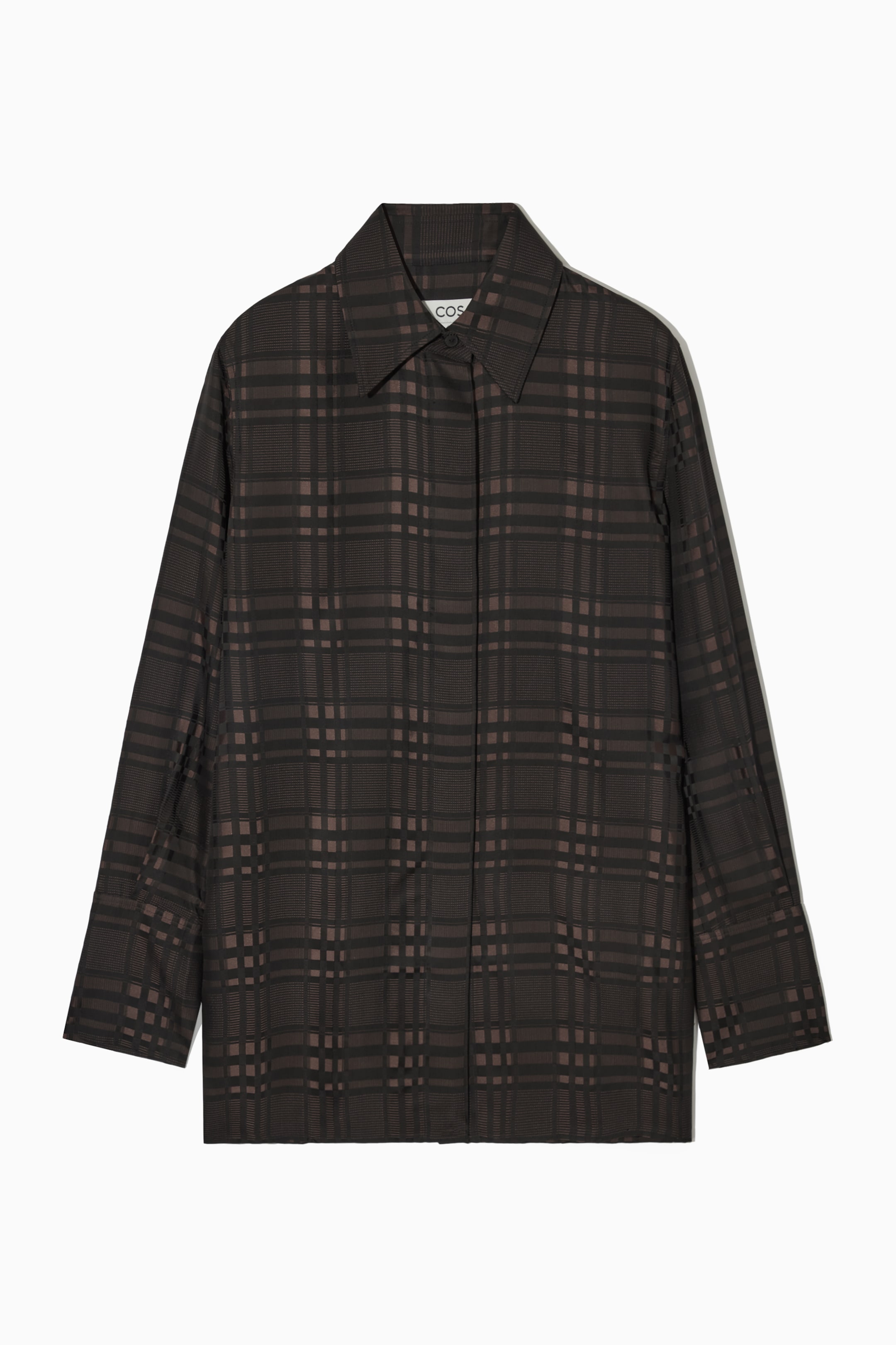 Näytä suurempi kuva: CHECKED JACQUARD SHIRT - BROWN / BLACK / CHECKED - NAISET | H&M FI 1