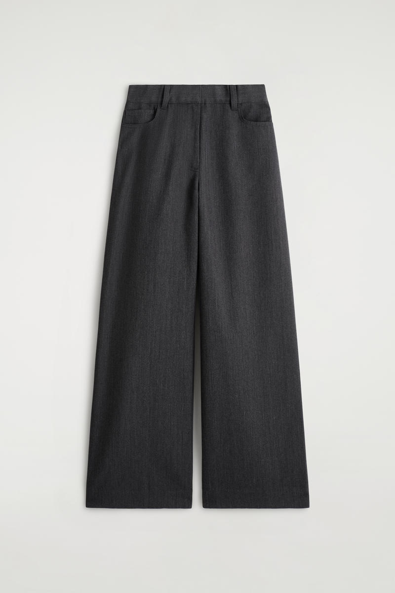 Cos Regular Wool-Blend Wide-Leg Trousers