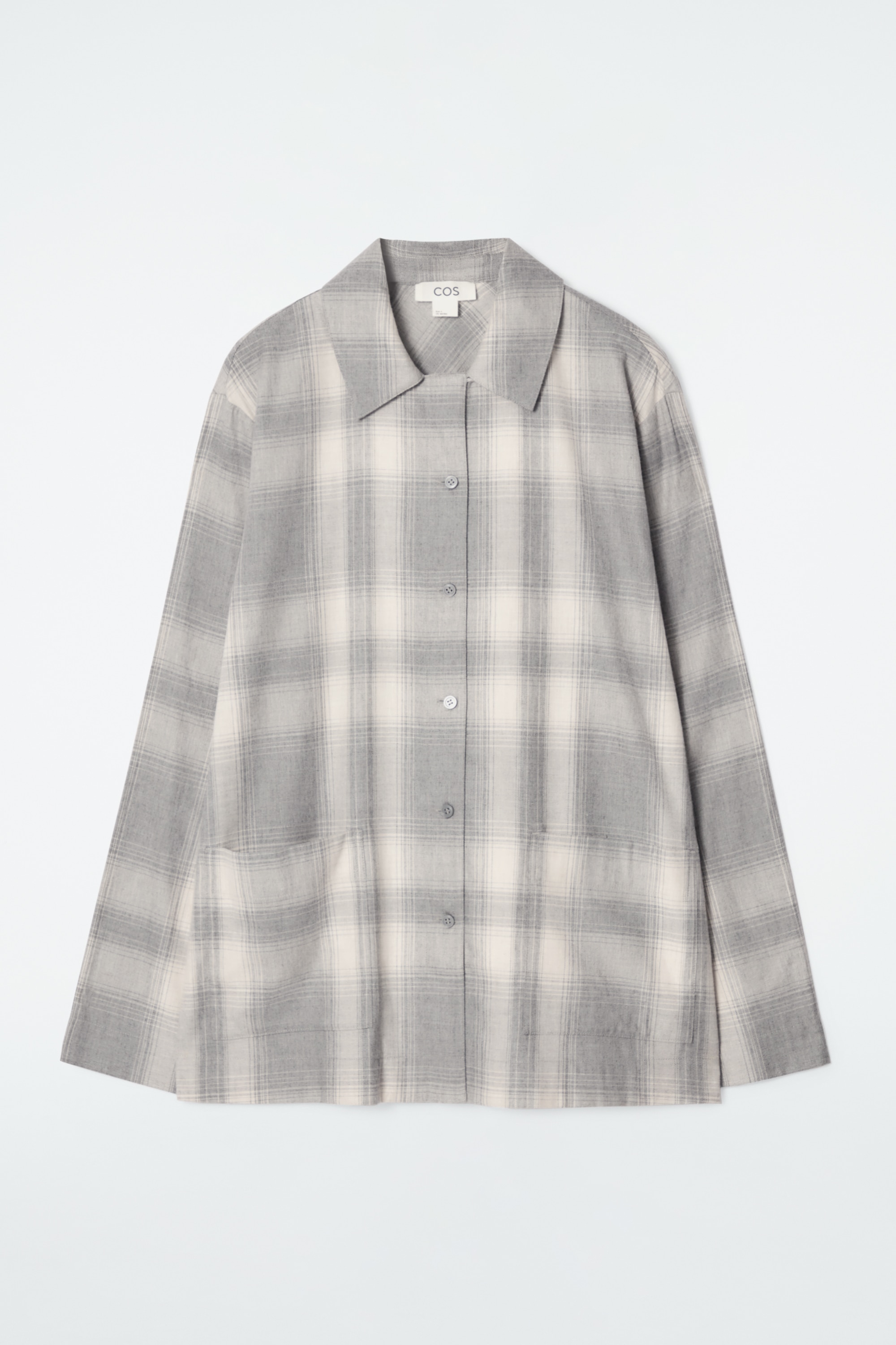 CHECKED FLANNEL PYJAMA SHIRT - GREY / CHECKED