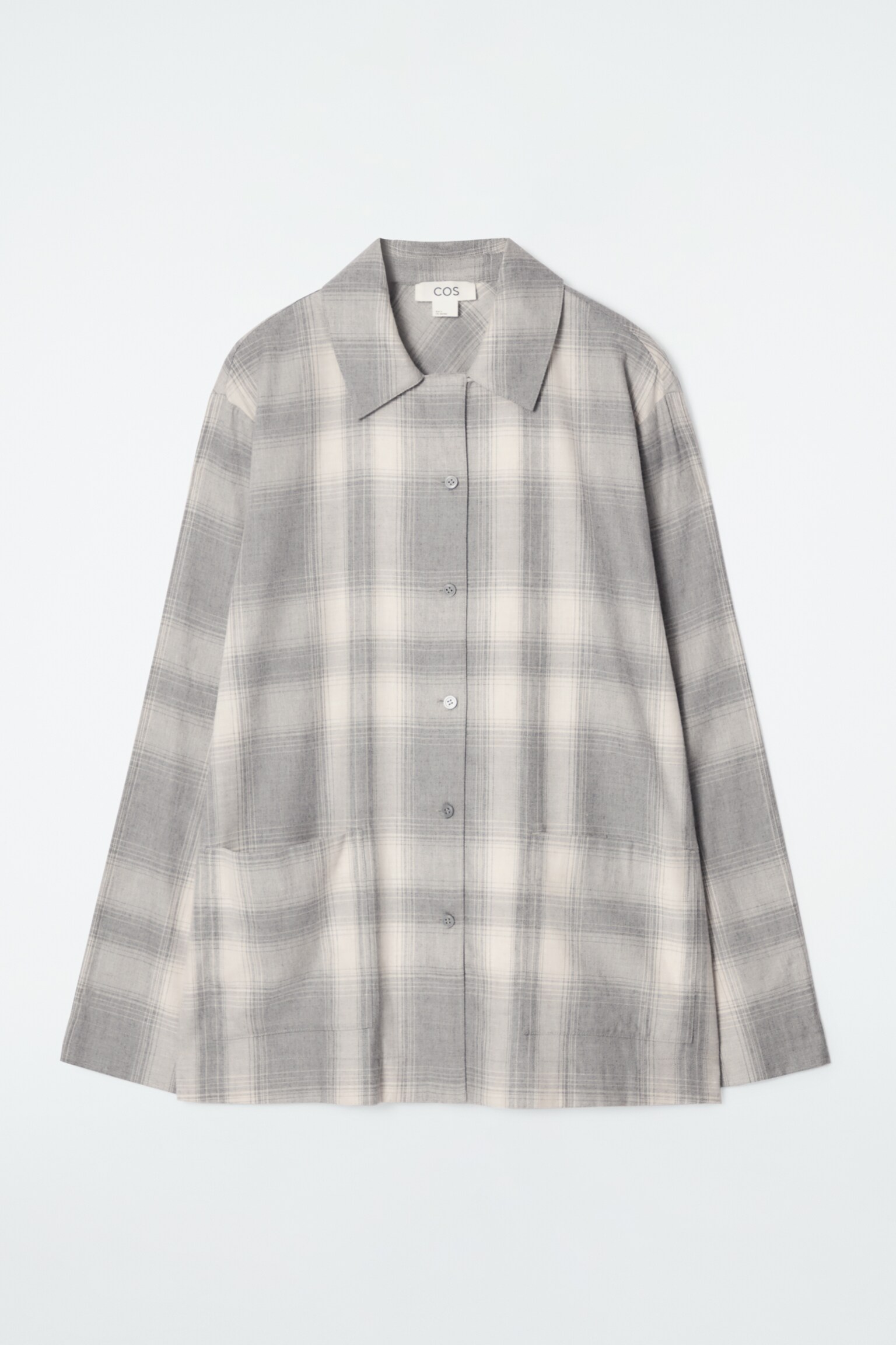 CHECKED FLANNEL PYJAMA SHIRT - GREY / CHECKED