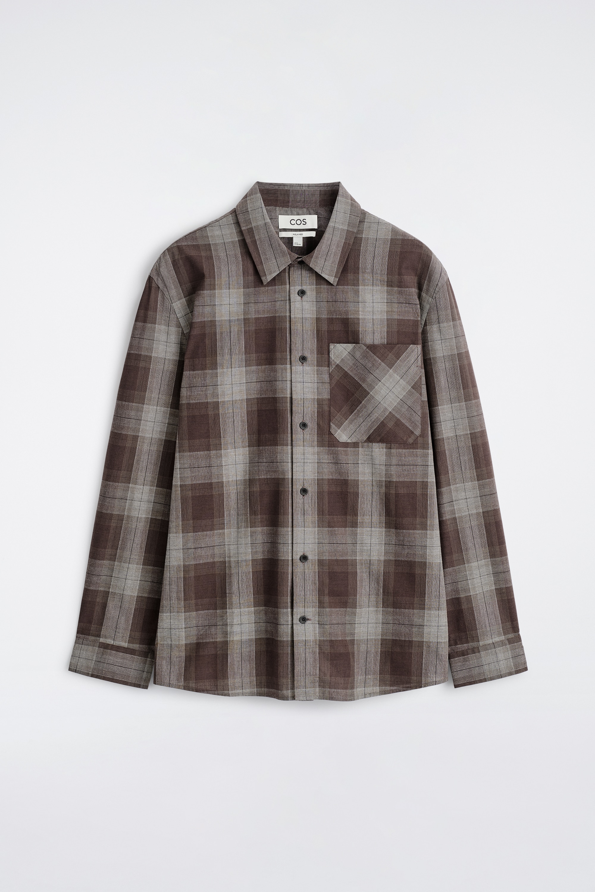 CHECKED BRUSHED-COTTON SHIRT - BRUN / TERNET