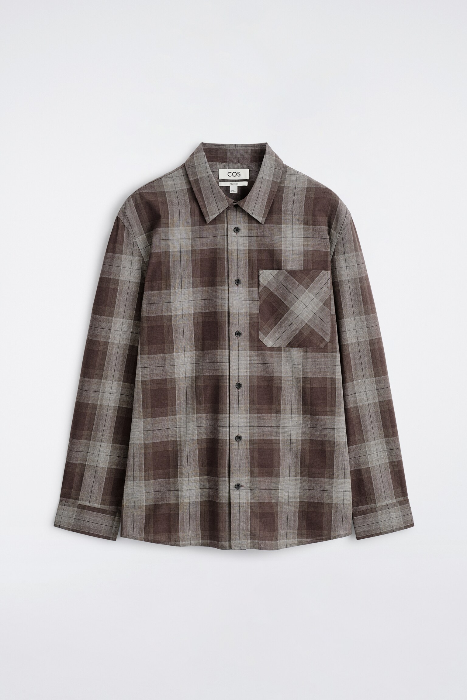 CHECKED BRUSHED-COTTON SHIRT - BROWN / CHECKED - 2