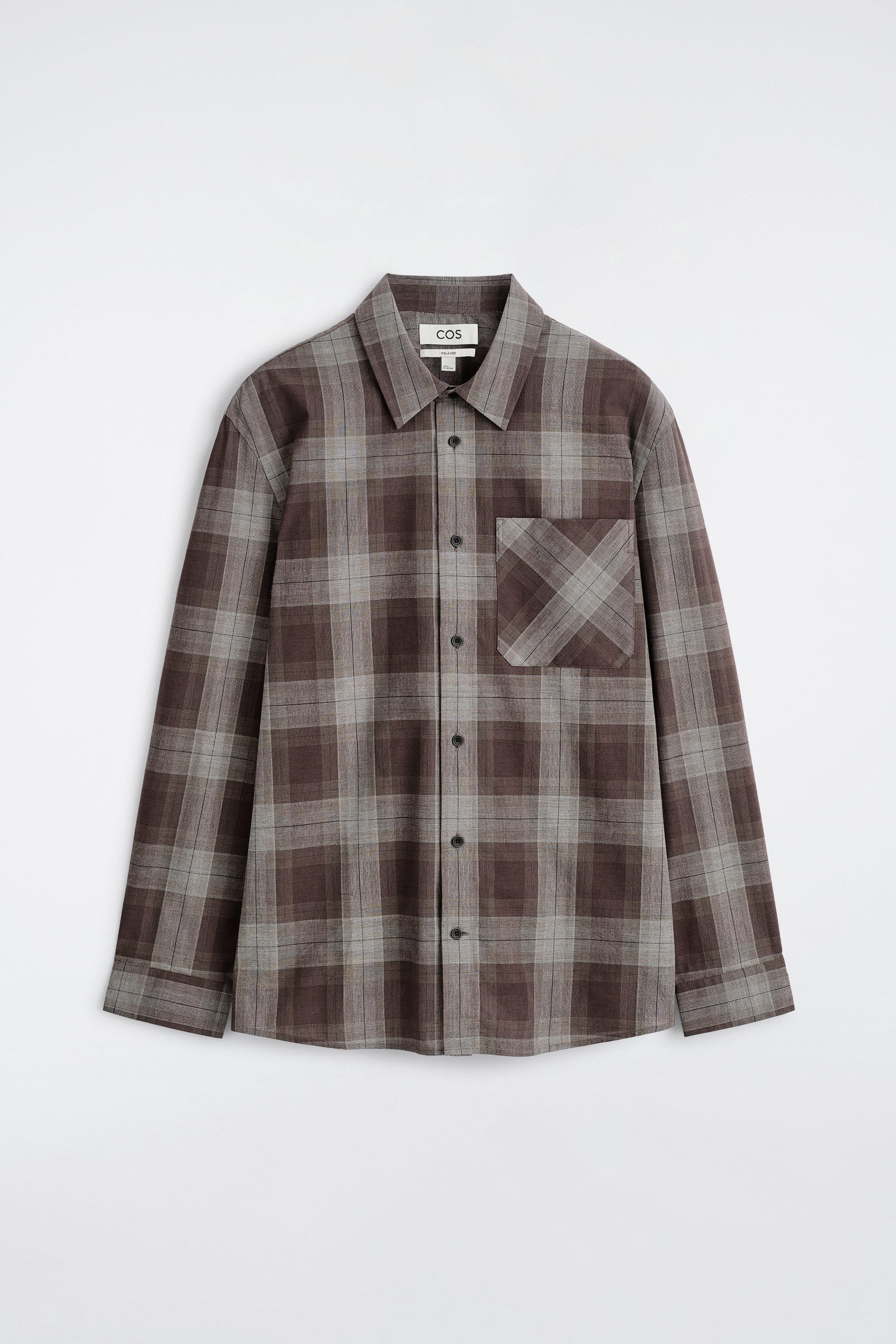 CHECKED BRUSHED-COTTON SHIRT - BROWN / CHECKED | COS US