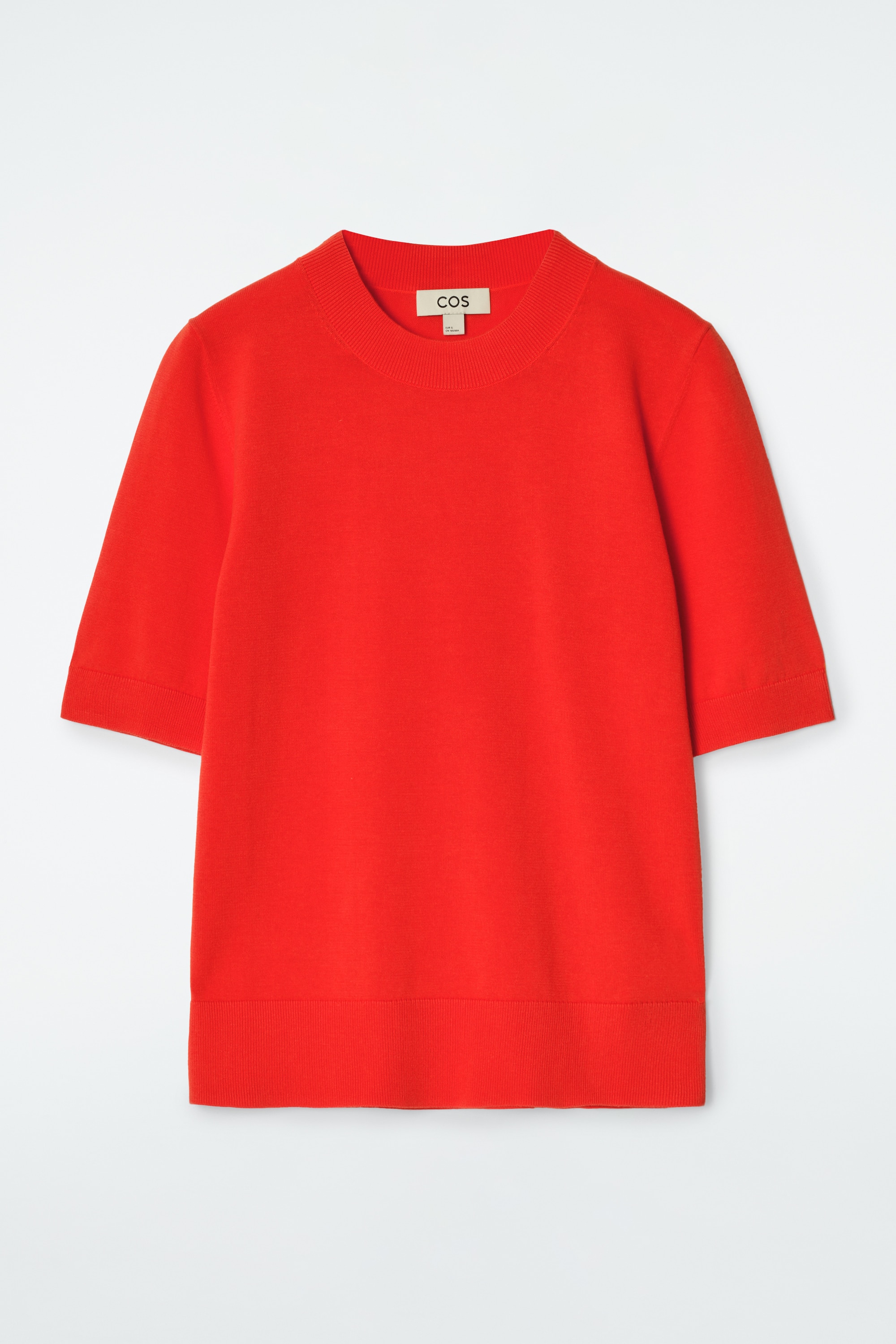 T-SHIRT REGULAR EN MAILLE - ROUGE/ÉCRU/ÉCRU / RAYÉ