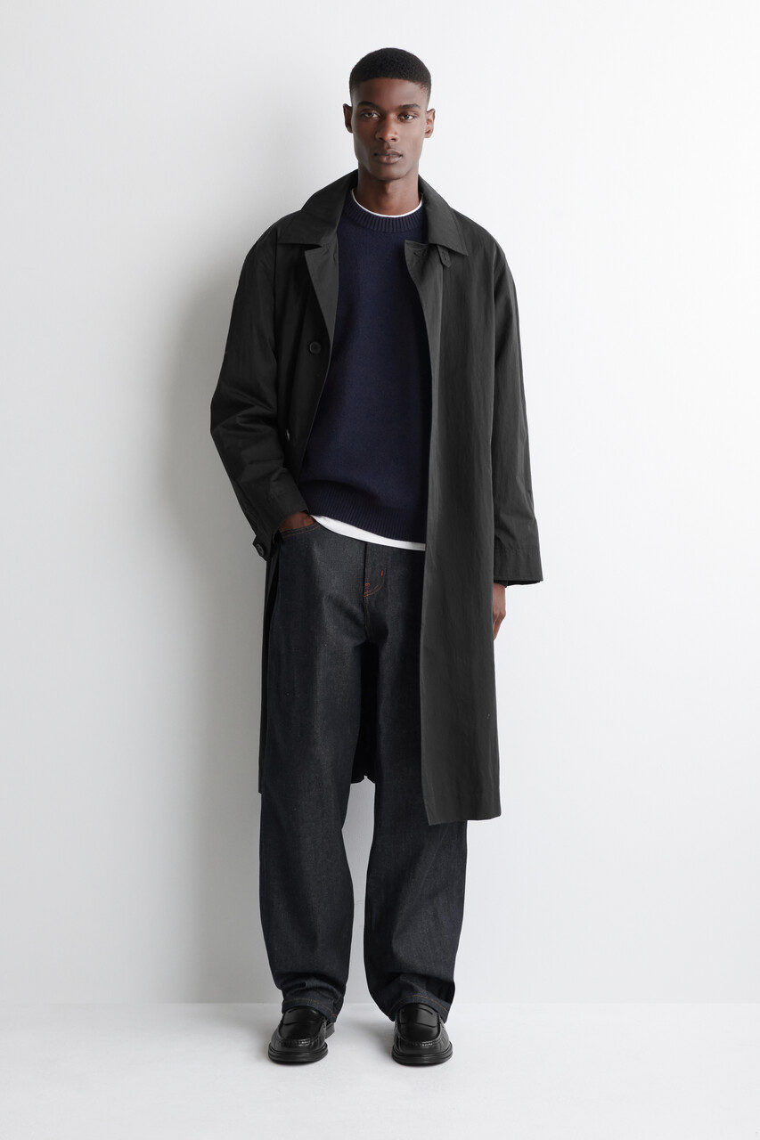 BOILED-WOOL CREW-NECK SWEATER - NAVY | COS US