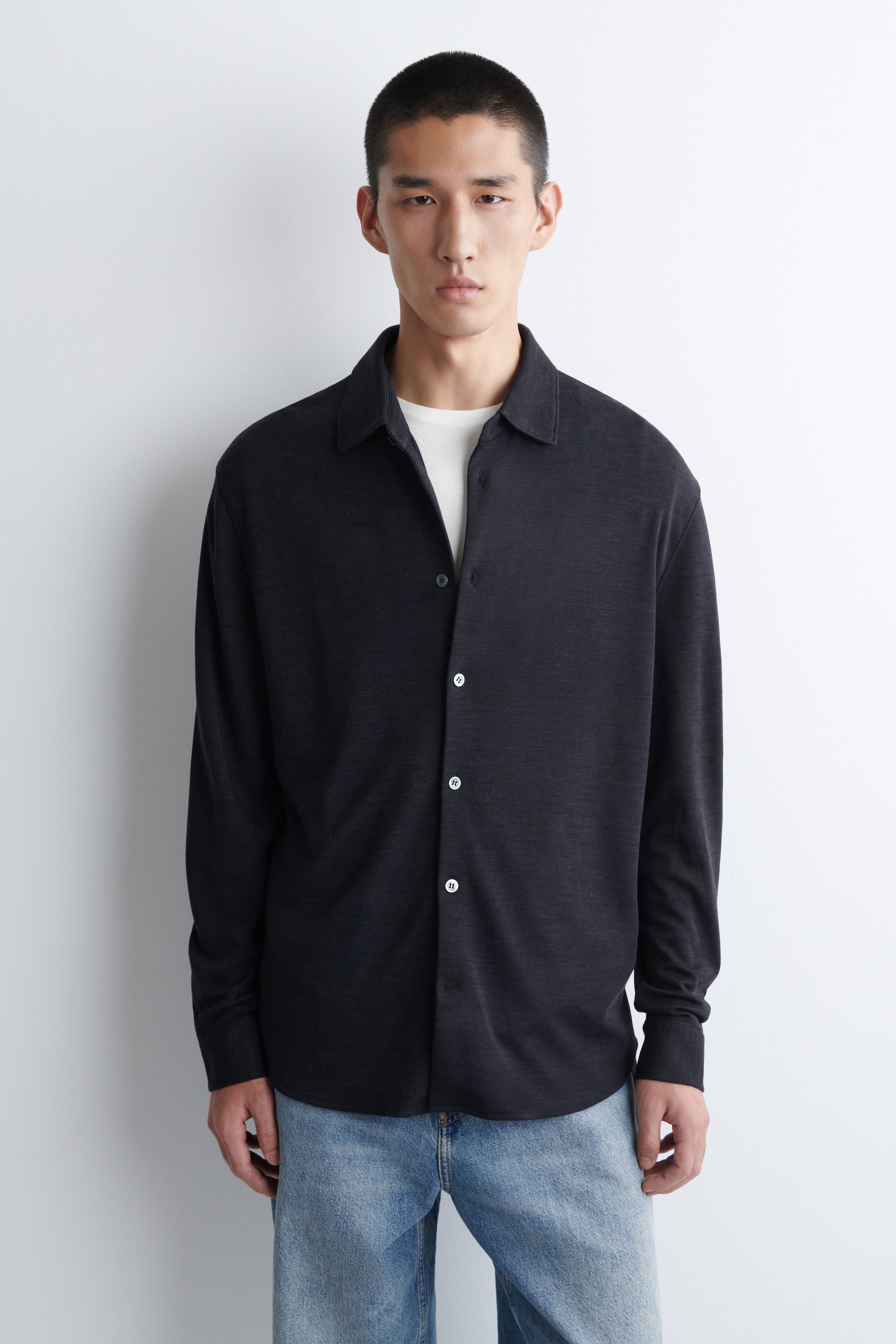 WOOL-BLEND JERSEY SHIRT