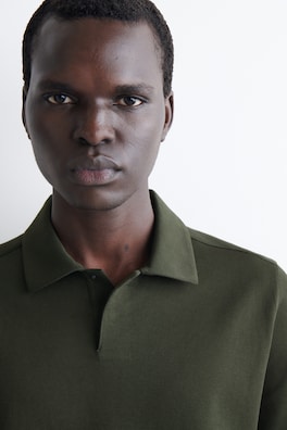 COTTON-PIQUÉ POLO SHIRT — DARK GREEN 5