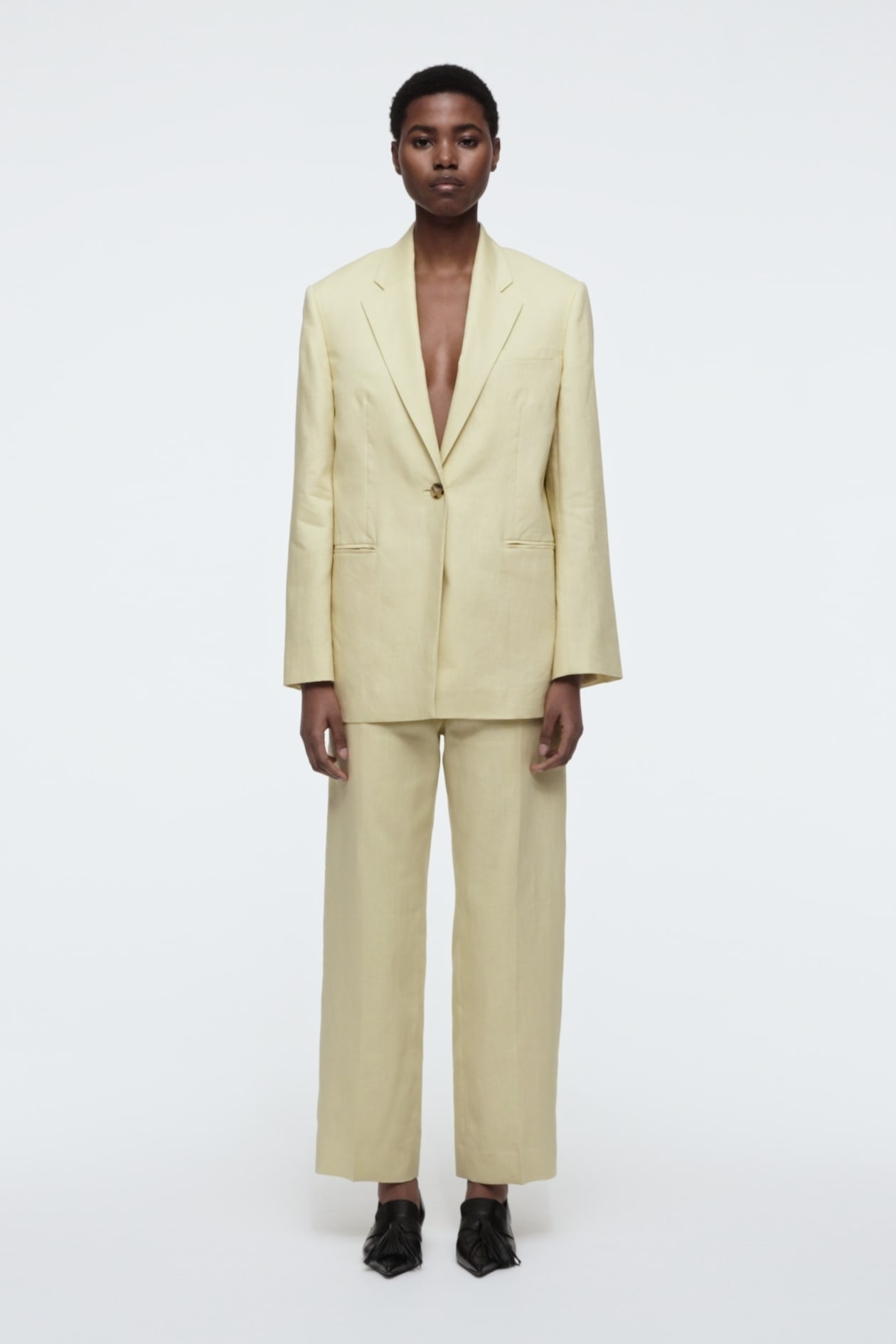 LONGLINE LINEN BLAZER